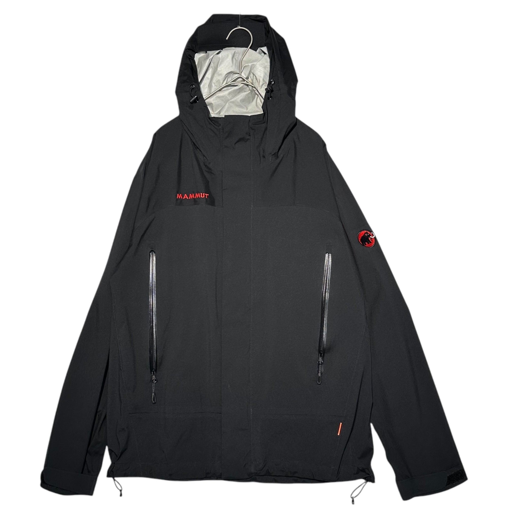 MAMMUT(マムート) Microlayer HS Hooded Jacket マイクロレイヤー ハードシェル フーデッド ジャケット 1010-29260 XS ブラック×レッド