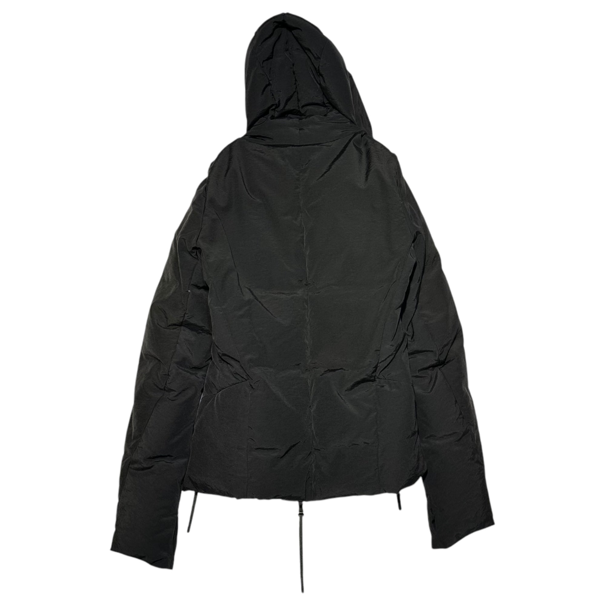 The Viridi-anne(ヴィリジアン) COTTON-NYLON PROOFED 変形 フーデッド ホワイトグース ダウン ジャケット V1-2391-06 1(S程度) ブラック