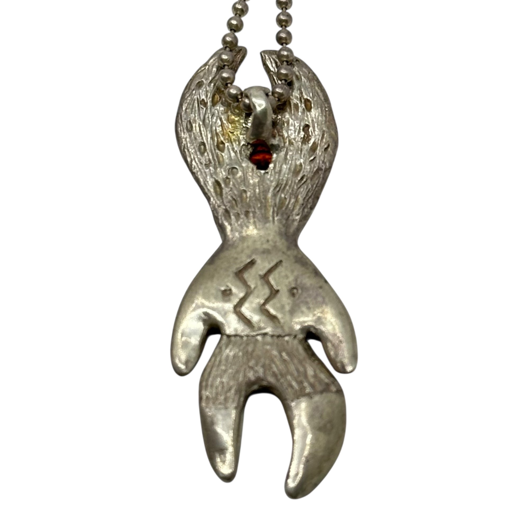 STONE BELLY(ストーンベリー) 925 Silver STONE FACED DEMON ストーン フェイスド デーモン ネックレス オレンジ石 シルバー ジュエリー ストックホルム発ブランド