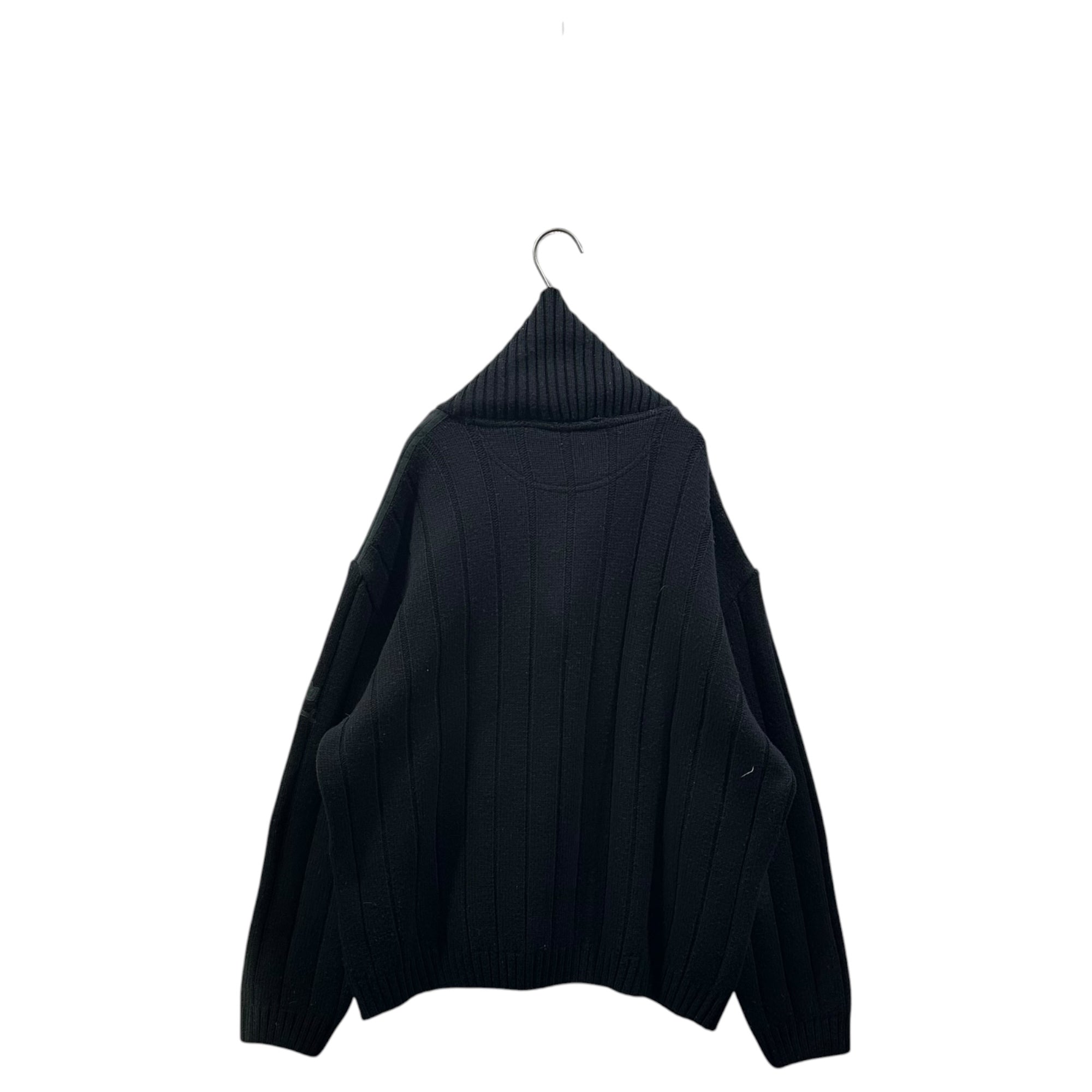 CASTELBAJAC(カステルバジャック) 1980's Diagonal-Zip Shoulder-Line Pullover Knit 80年代 斜め ジップ ショルダーライン プルオーバー ニット ブラック ヴィンテージ