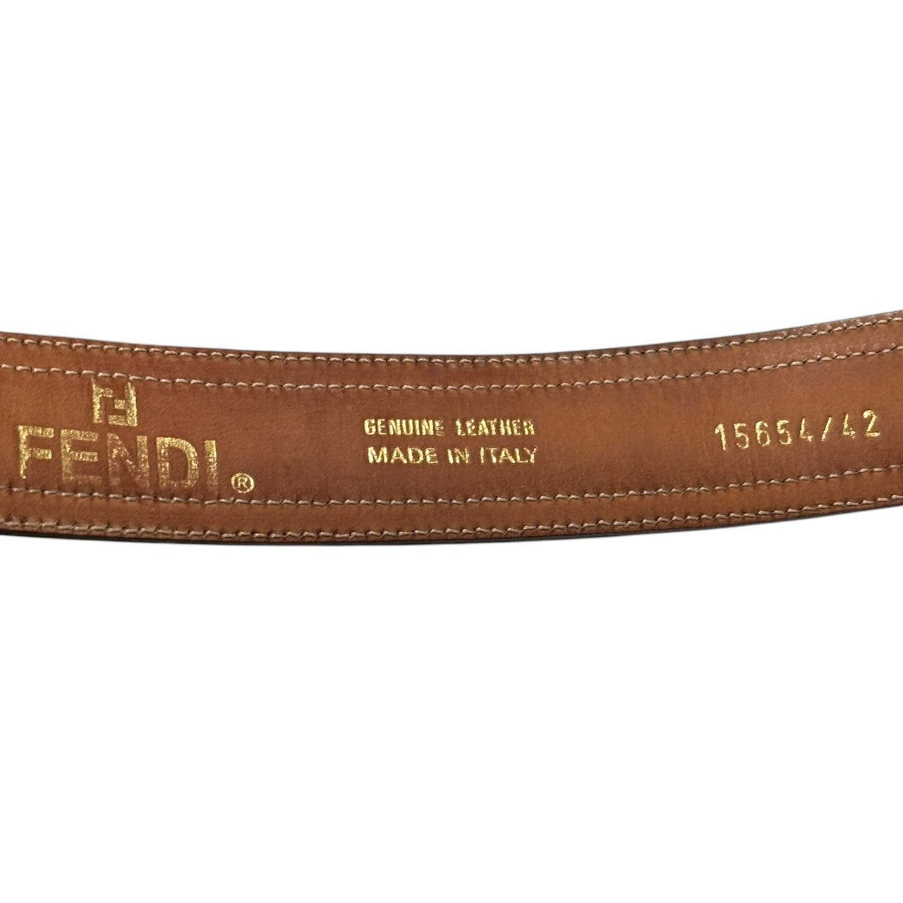 FENDI(フェンディ) Zucca Pattern Logo Buckle Leather Belt ズッカ柄 ロゴバックル レザー ベルト 15654/42 ブラウン