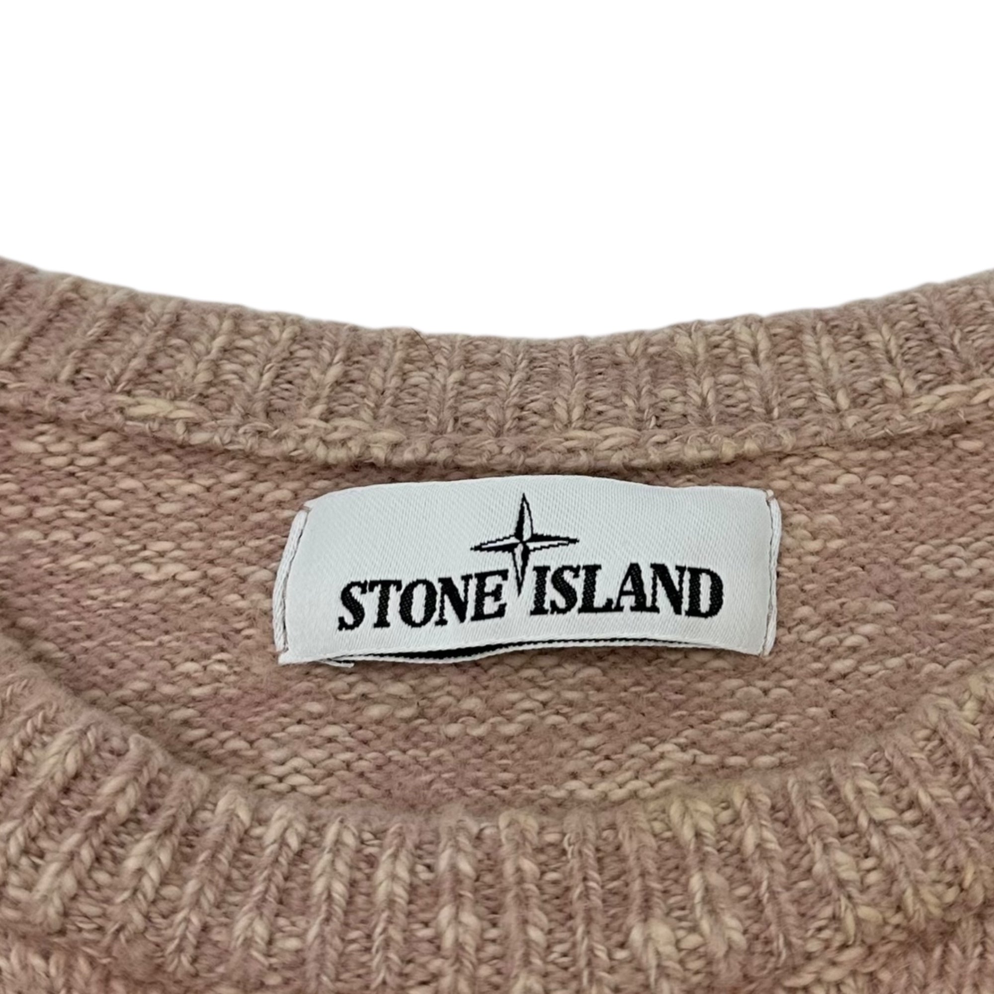 STONE ISLAND(ストーンアイランド) 21AW Compass-Patch Jumper ナイロン カーゴ ポケット クルーネック ウール ニット 7515532D3 L ピンクベージュ