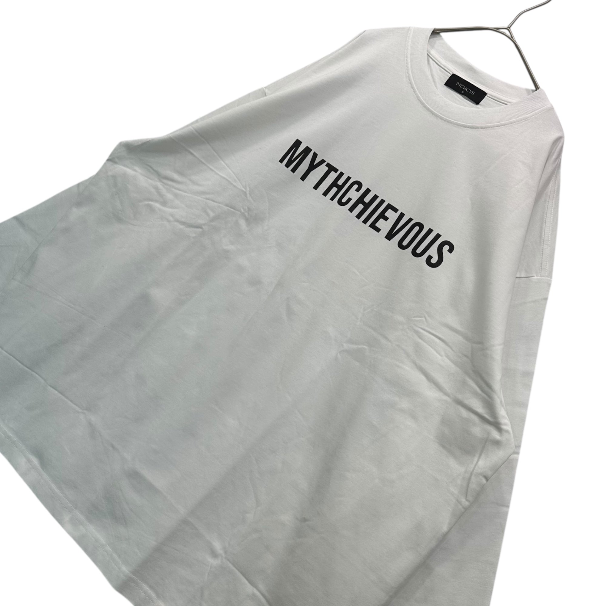 MYTHCHIEVOUS(ミスチバス) Front Logo Print L/S T-Shirt フロント ロゴ プリント 長袖 Tシャツ ロンＴ XL ホワイト×ブラック 参考定価11,800円＋税