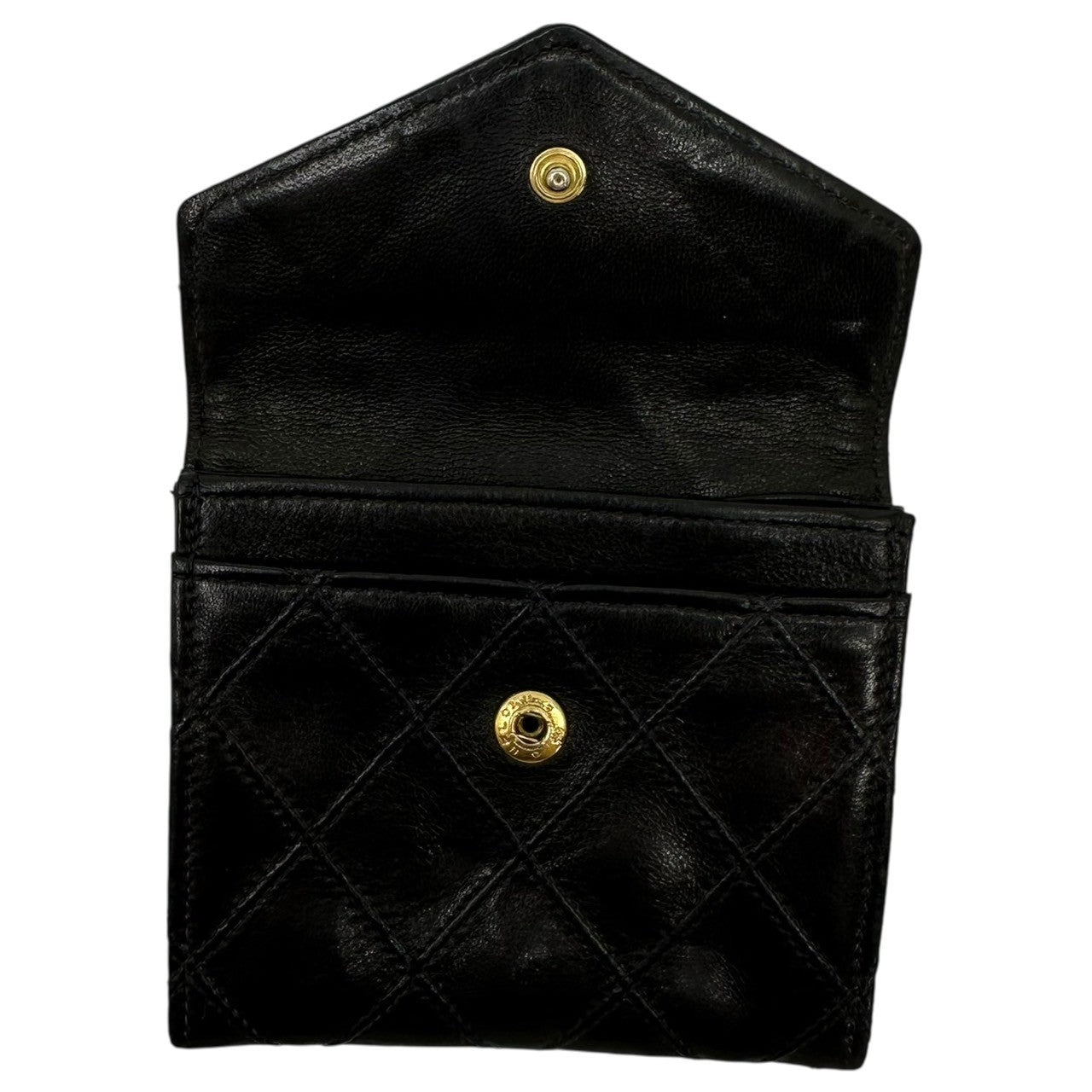 CHANEL(シャネル) 90's Coco Mark Matelassé Lambskin Coin Case ココマーク マトラッセ ラムスキン コインケース ブラック 90年代 2****** 7桁 ヴィンテージ 財布 小銭入れ