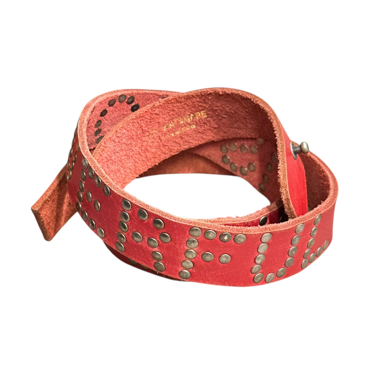 JUNYA WATANABE COMME des GARCONS(ジュンヤワタナベコムデギャルソン) 2002AW ”LOVE IS POWERFUL” Studded Leather Belt  スタッズ レザー ベルト レッド 00's
