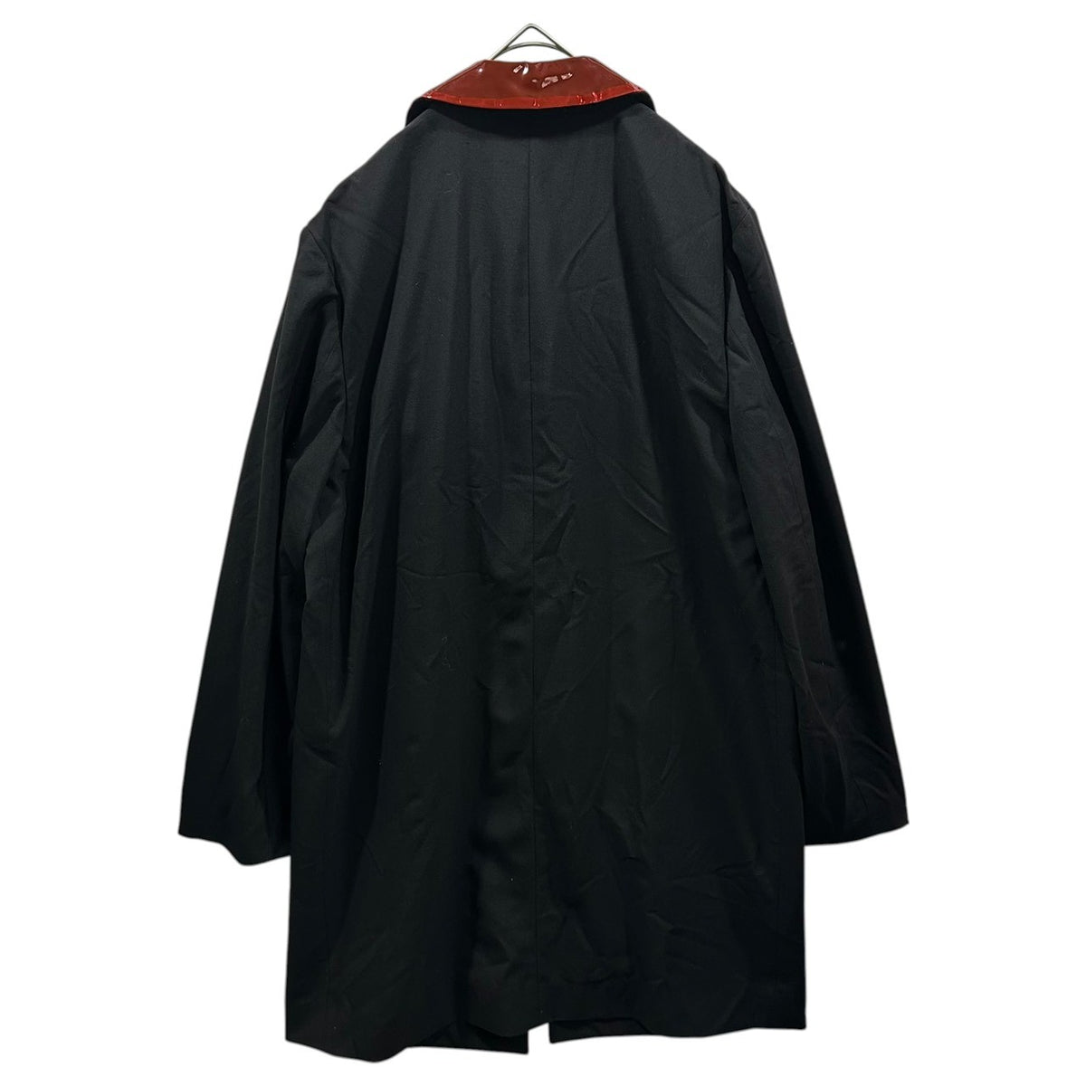 COMME des GARCONS(コムデギャルソン) 1991AW Vinyl-Color Flower-Corsage Wool Long Coat ビニール カラー フラワー コサージュ ウール ロング コート GC-05001M M ブラック×レッド AD1991 90s アーカイブ