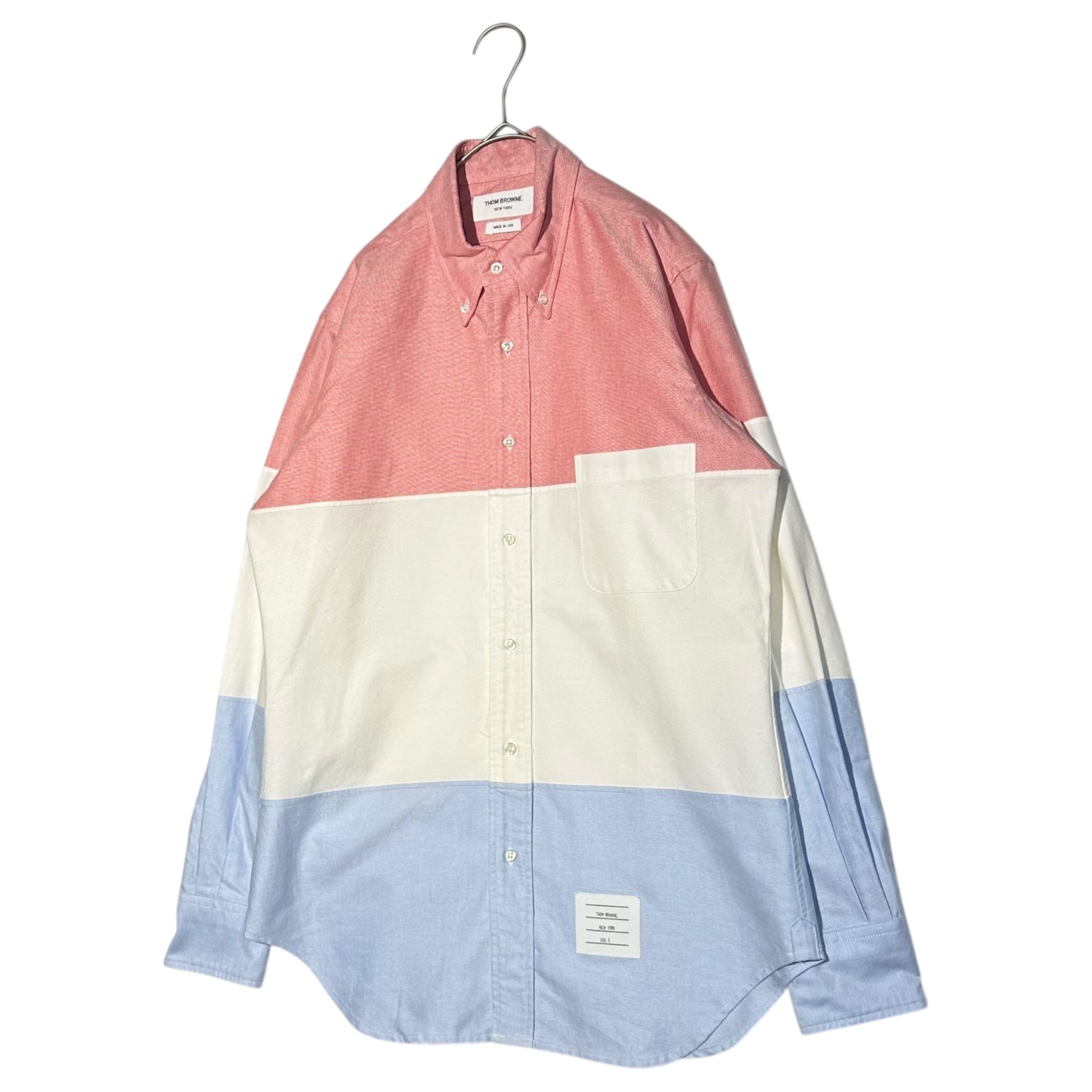 THOM BROWNE(トムブラウン) 17SS THREE PANEL BD PC L/S SHIRT IN SOLID OXFORD 3パネル ボタンダウン 長袖 オックスフォード シャツ MWL208A-00145 960 3(L程度) トリコロールカラー