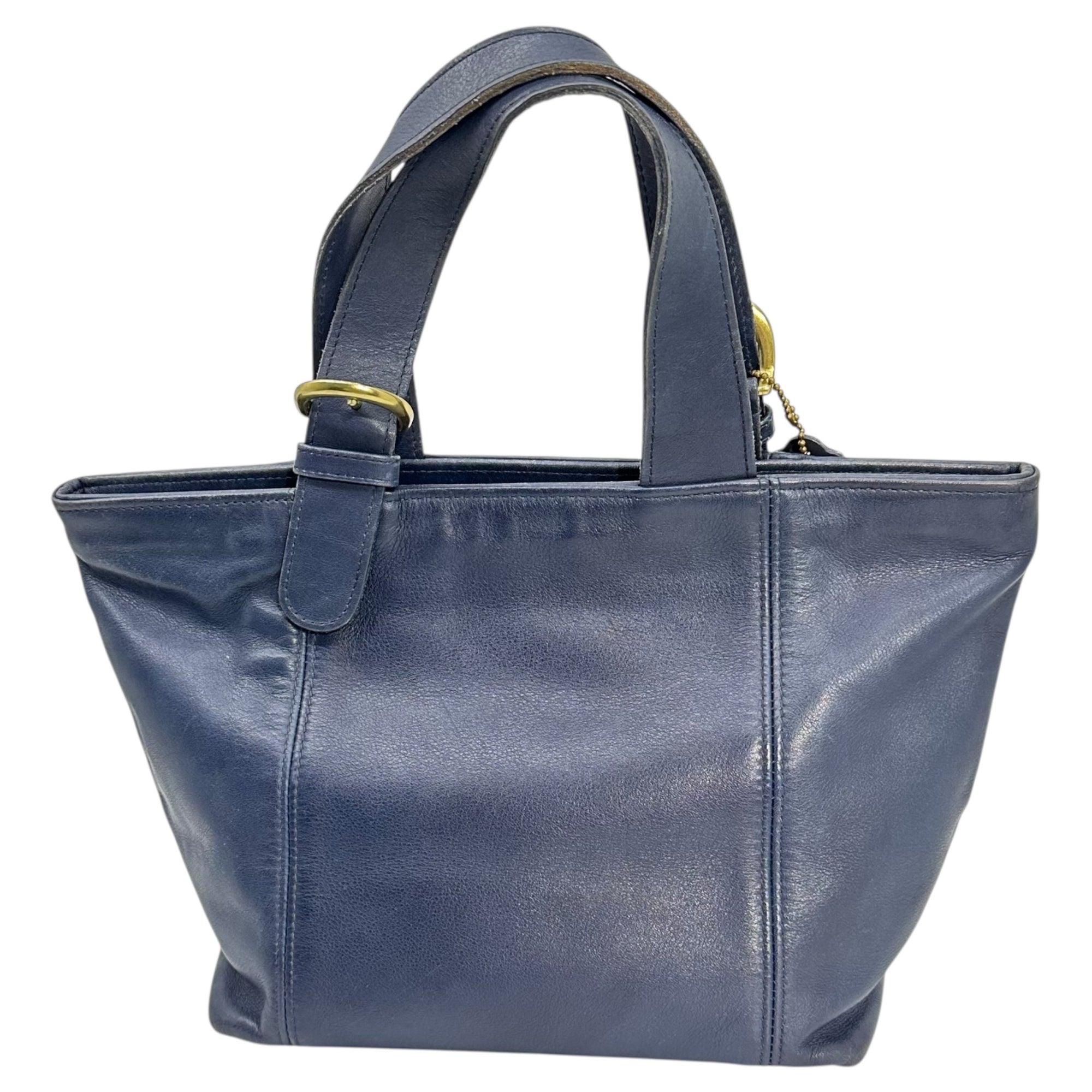 美品 コーチ オールドコーチ フルグレインレザー トート ネイビー イタリア製 OLD COACH(オールドコーチ) Leather Mini Tote Bag レザー ミニ トート