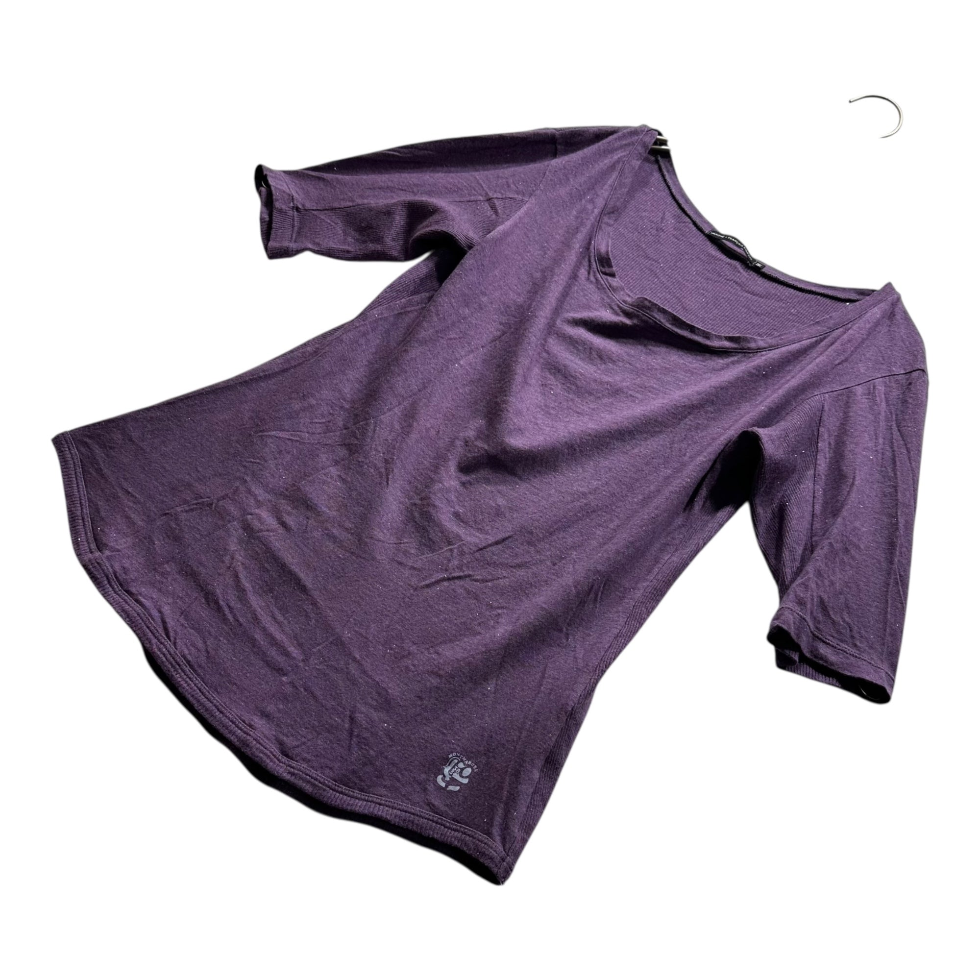 MARITHE FRANCOIS GIRBAUD(マリテフランソワジルボー) 00's Side Ribbed Lame S/S Knit Top サイドリブ ラメ 半袖 カットソー F6-6047 M パープル Y2K