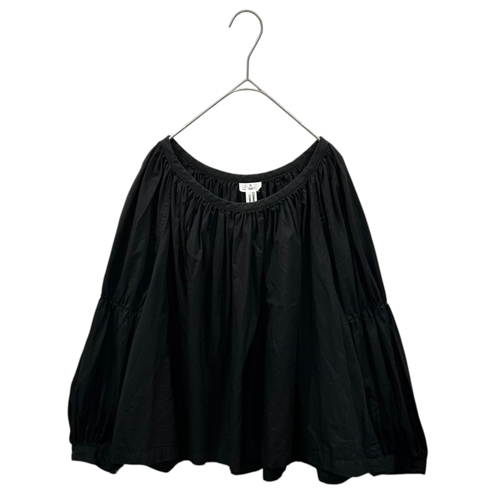 COMME des GARCONS COMME des GARCONS(コムデギャルソンコムデギャルソン) 2020SS Cotton Pongee Gathered Pullover Shirt 綿ポンジ ギャザー プルオーバー シャツ RE-B004 S ブラック AD2019 ブラウス
