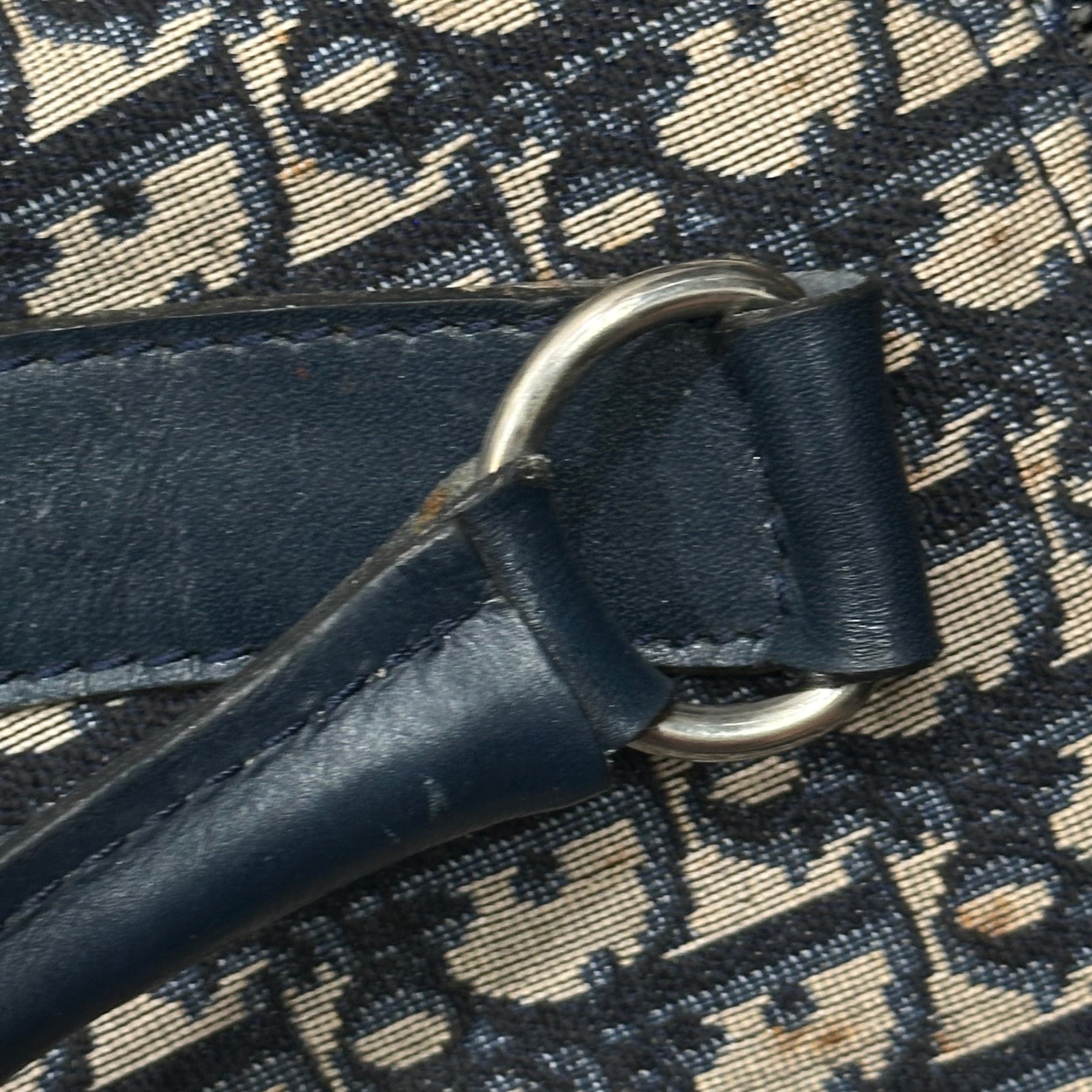Christian Dior(クリスチャンディオール) 1970's Trotter monogram duffle bag トロッター柄 ボストン バッグ ネイビー×ベージュ 70年代 ヴィンテージ 旅行鞄 ECLAIRジップ