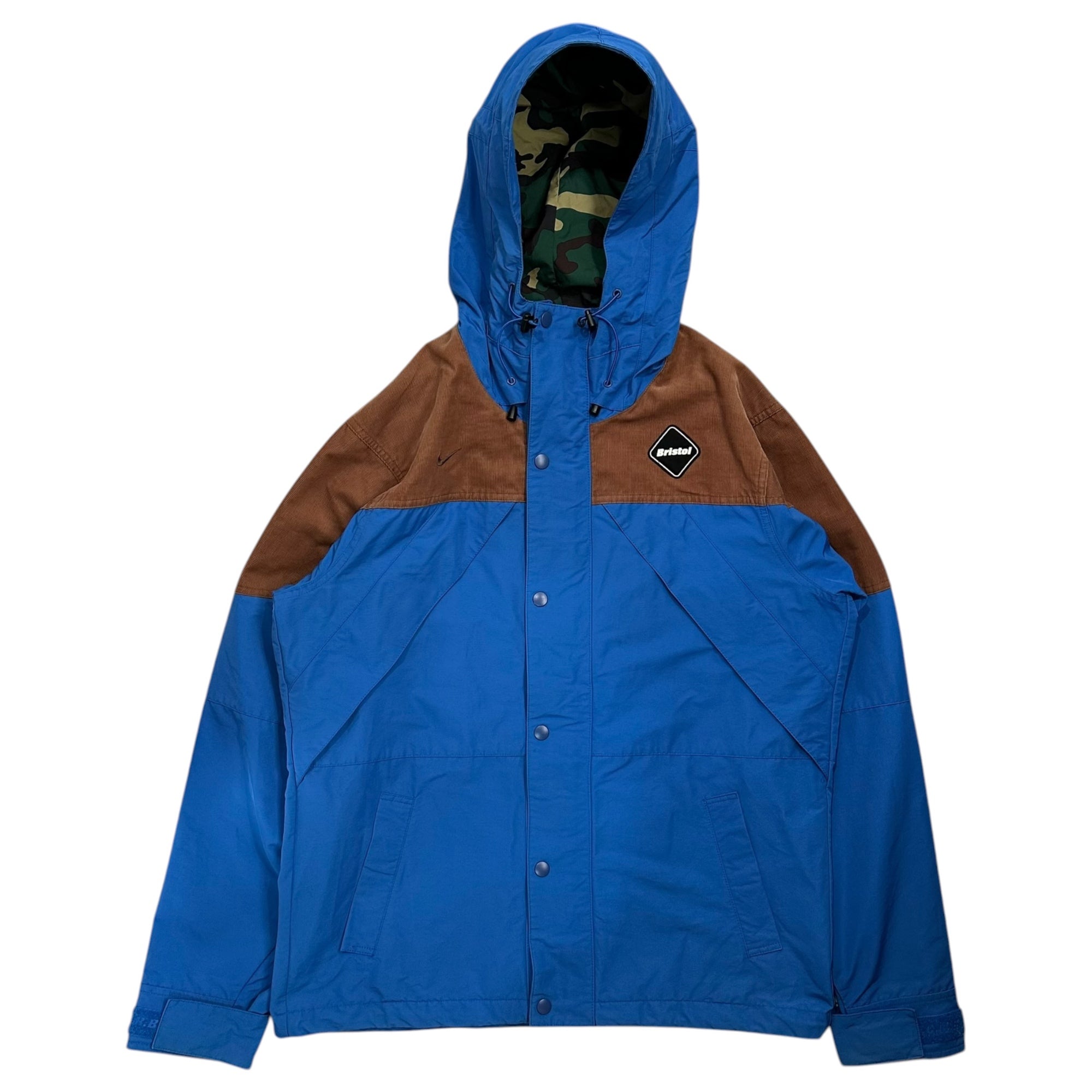 F.C.Real Bristol FCRB(エフシーレアルブリストル) 60/40 Corduroy Panel Mountain Parka コーデュロイ 切替 マウンテンパーカー 615020-479 XL ブルー×ブラウン ジャケット