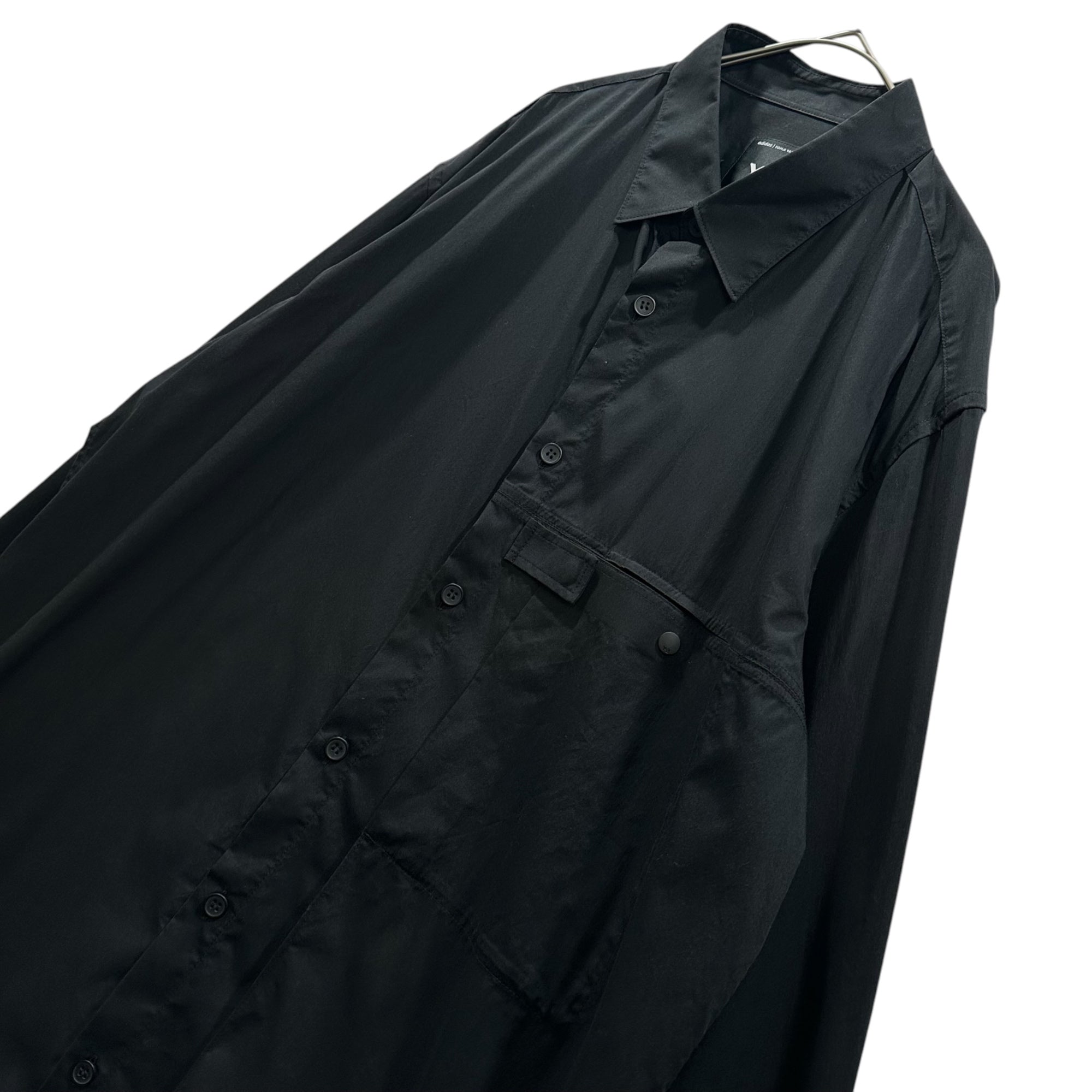 Y-3(ワイスリー) Cotton-Poly Snap-Button Pocket L/S Shirt コットン ポリ スナップボタン ポケット 長袖 シャツ JI7082 M ブラック