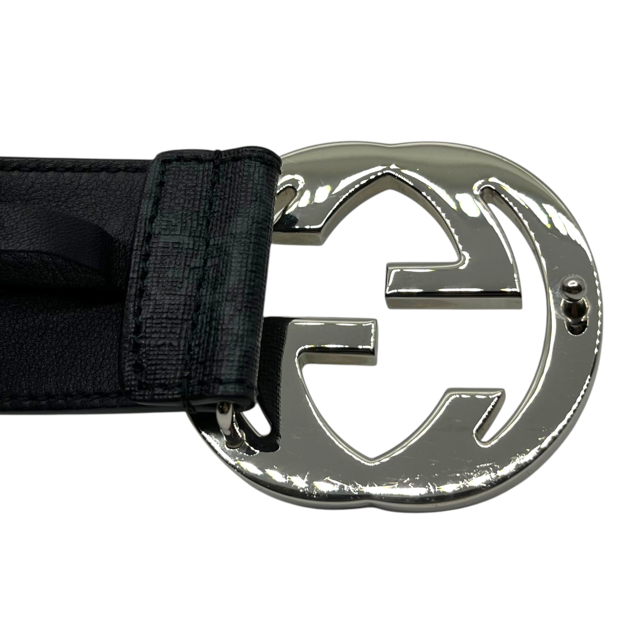 GUCCI(グッチ) Interlocking G Buckle GG Supreme Canvas Belt インターロッキングG バックル GGスプリーム キャンバス ベルト 411924 525040 85・34 ブラック