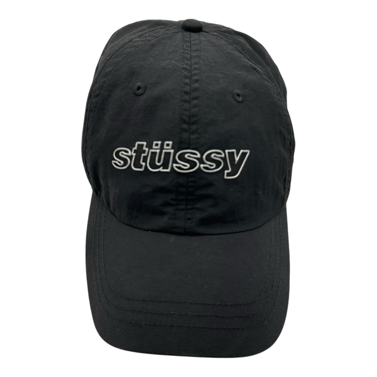 STUSSY(ステューシー) NYLON REFLECTIVE CAP ナイロン リフレクティブ キャップ ブラック×シルバー