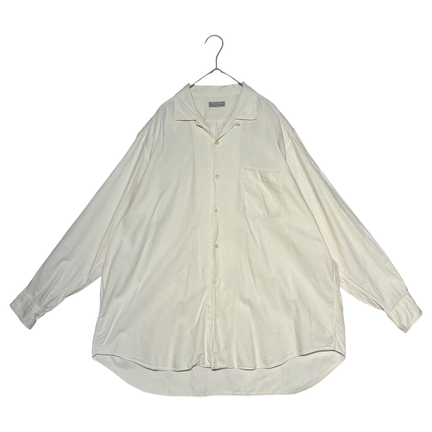 COMME des GARCONS HOMME(コムデギャルソンオム) 80~90's open collar thin check long sleeve shirt 開襟 薄チェック 長袖 シャツ ヴィンテージ FREE アイボリー オープンカラー