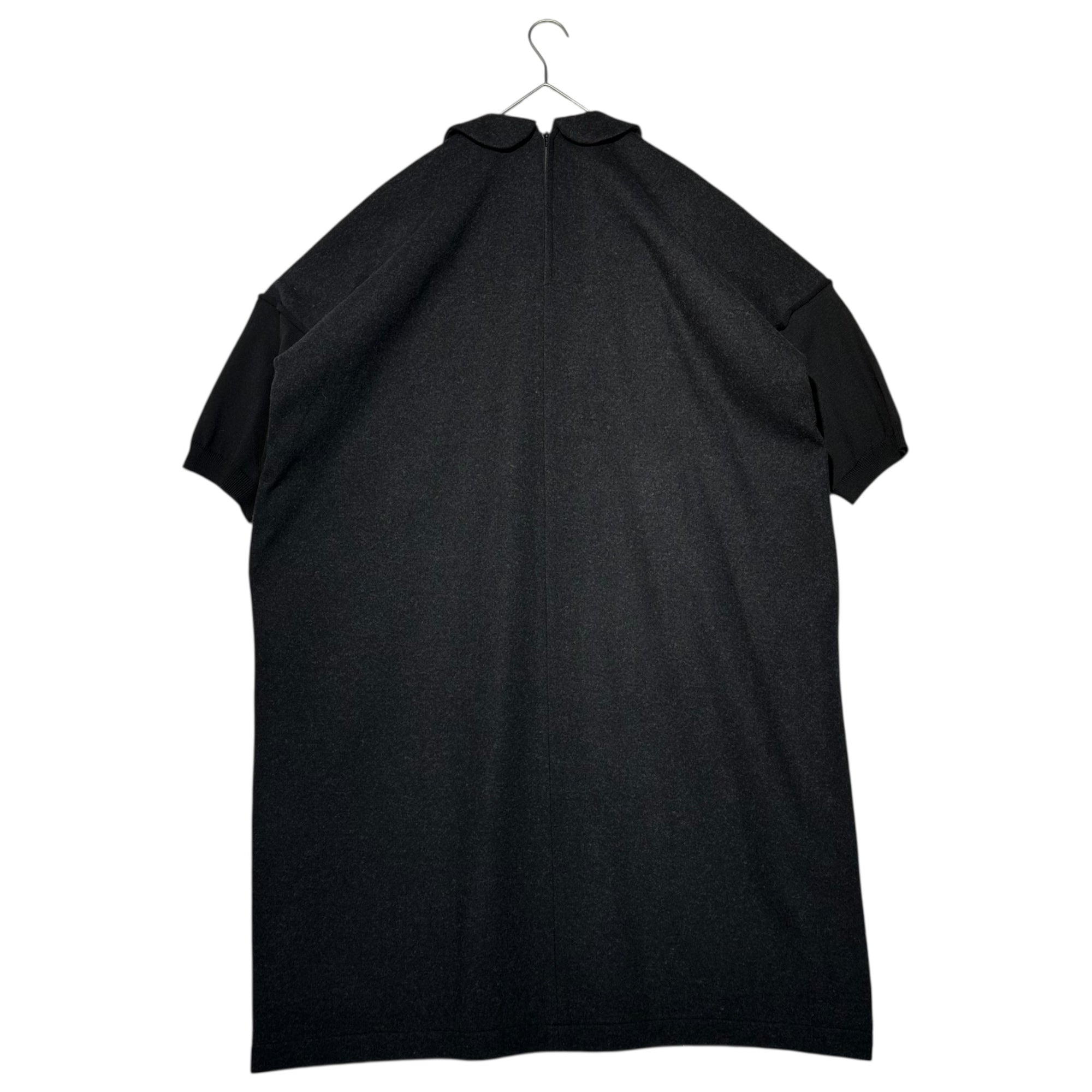 COMME des GARCONS COMME des GARCONS(コムデギャルソンコムデギャルソン) 12AW Round-Neck Knit Oversized Sleeve-Split Dress 丸襟 ニット オーバーサイズ 袖切替 ワンピース LJ-O015 S ブラック AD2012 ロング