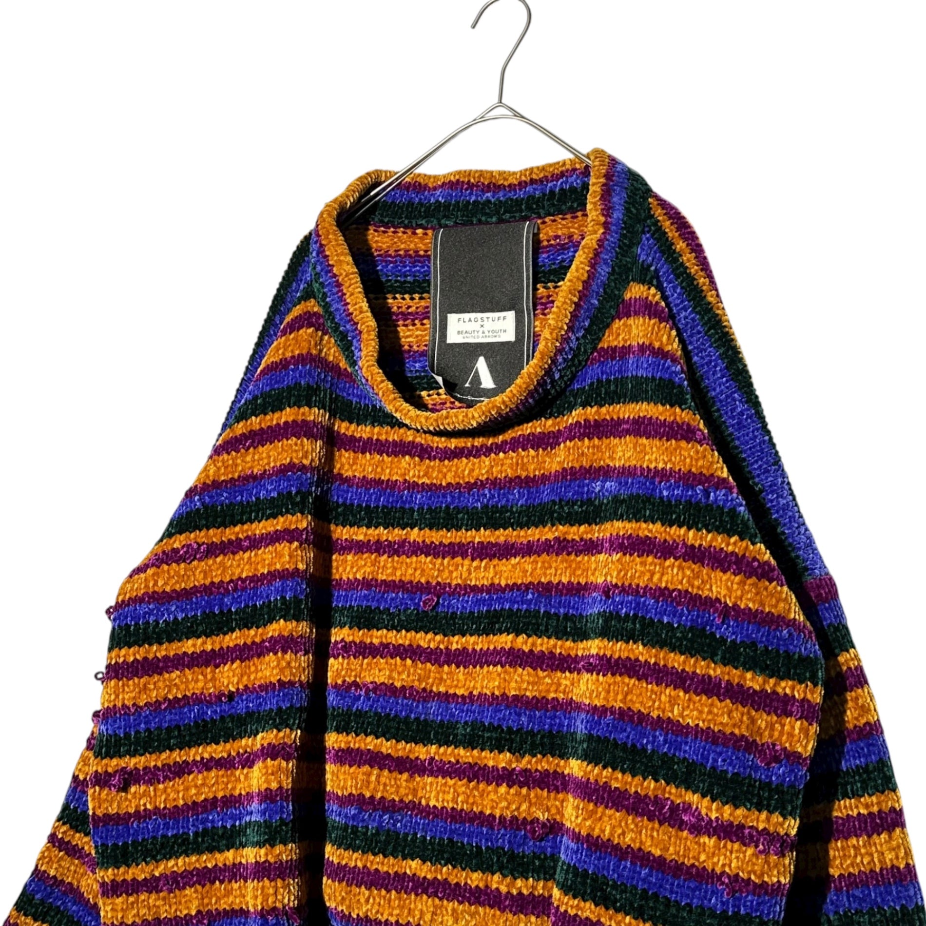 F-LAGSTUF-F × BEAUTY&YOUTH UNITED ARROWS(フラッグスタッフ × ビューティアンドユース) Mix Border Low Gauge Knit ミックス ボーダー ローゲージ ニット 2016AW-FS-06-L-BY FREE マルチカラー