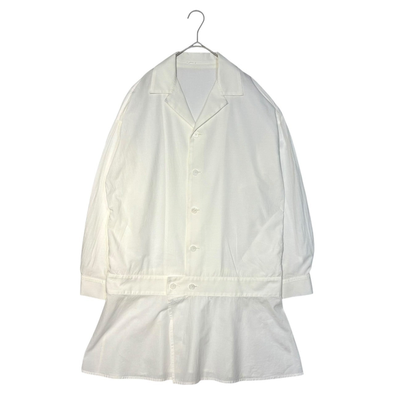 Y's(ワイズ) Oversized open collar shirt mini dress オーバーサイズ オープンカラー シャツ ミニワンピース YX-B04-030 1(S程度) ホワイト メンズ合わせ 男性着用可能