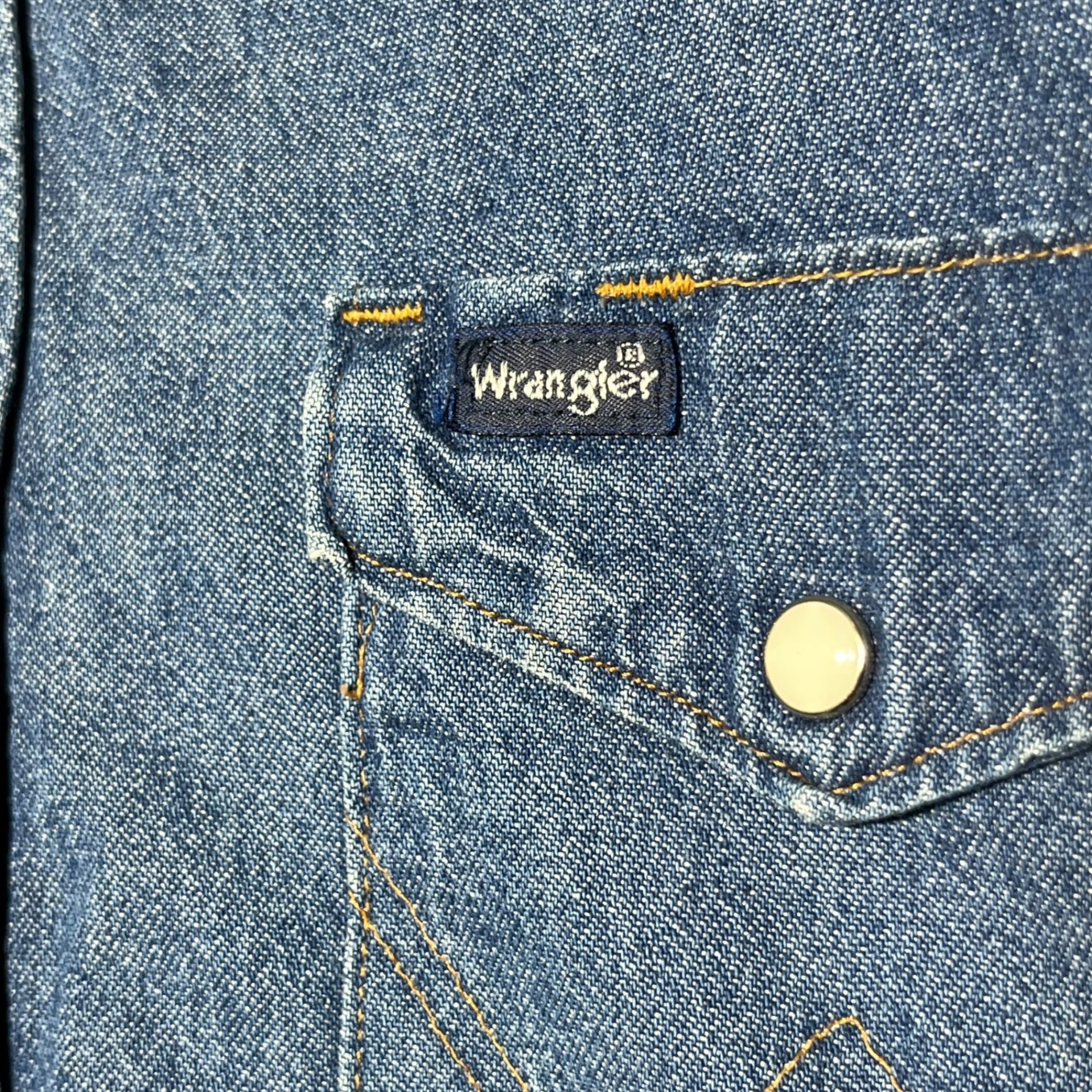 WRANGLER(ラングラー) 80's Western denim shirt ウエスタン デニム シャツ 15-34(M程度) インディゴ USA製