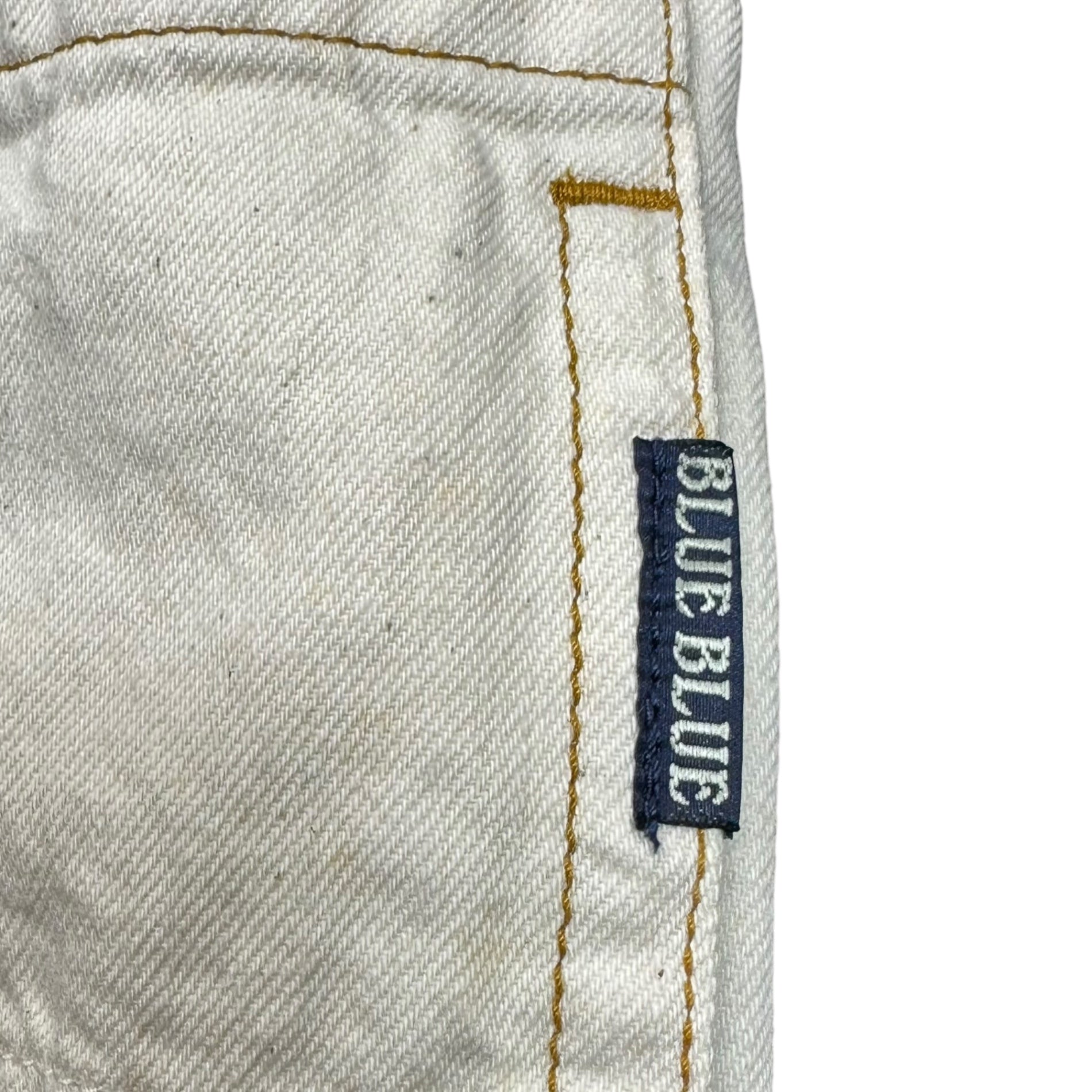 BLUE BLUE(ブルーブルー) Stand Collar White Denim Coverall Jacket スタンドカラー ホワイト デニム カバーオール ジャケット 2(M程度) オフホワイト