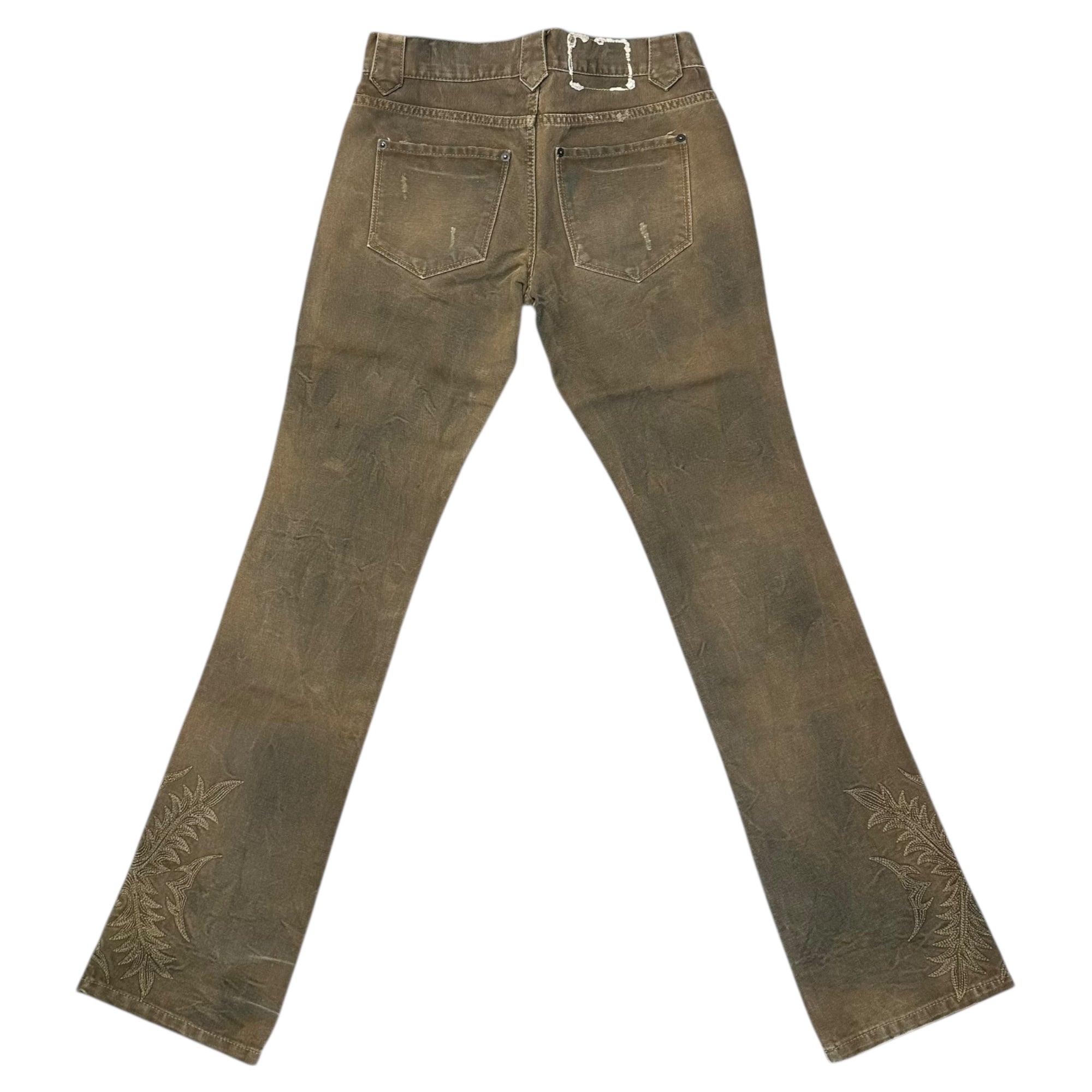 RALPH LAUREN(ラルフローレン) Vintage-Finish Western Stitch Bootcut Pants ヴィンテージ加工 ウエスタン ステッチ ブーツカット パンツ PRRLHM2408 9(M程度) カーキ