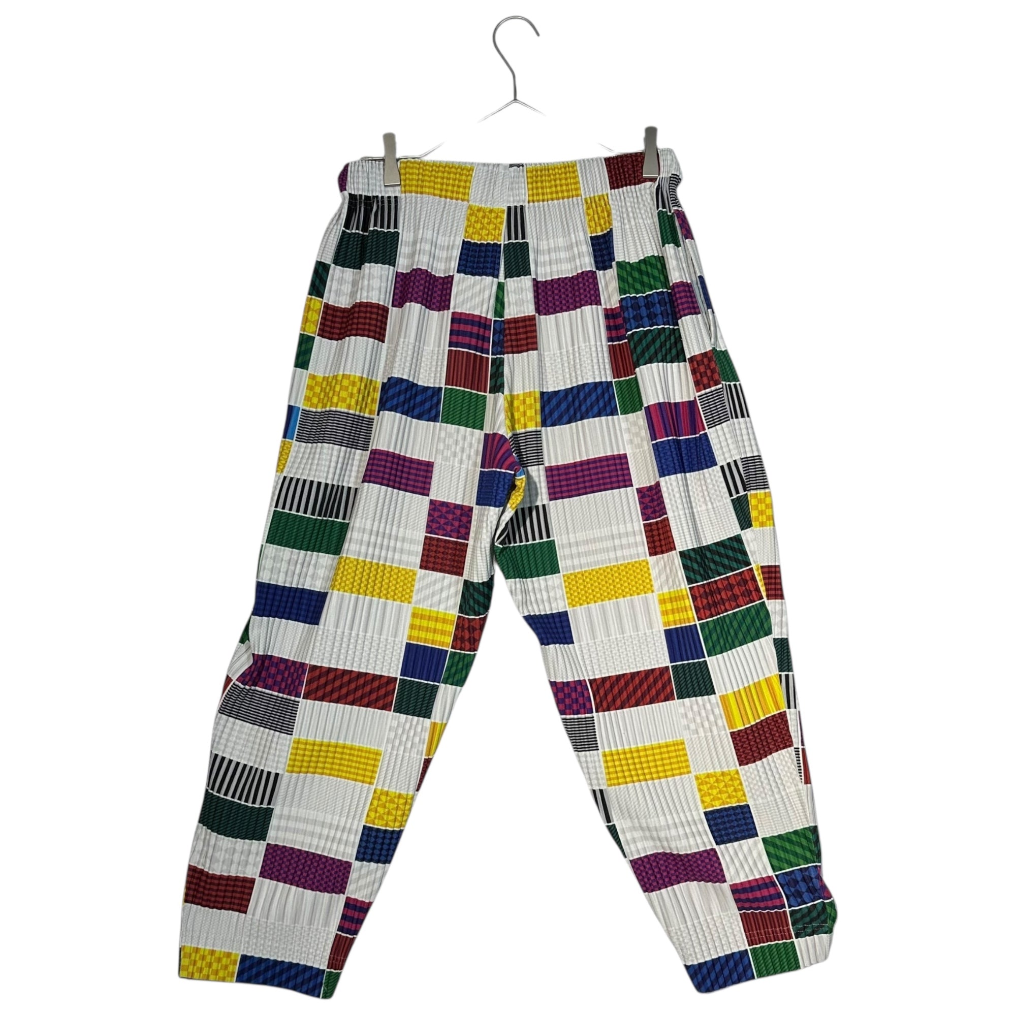HOMME PLISSE ISSEY MIYAKE(オムプリッセイッセイミヤケ) Random Check Pleated Pants ランダム チェック プリーツ パンツ S マルチカラー