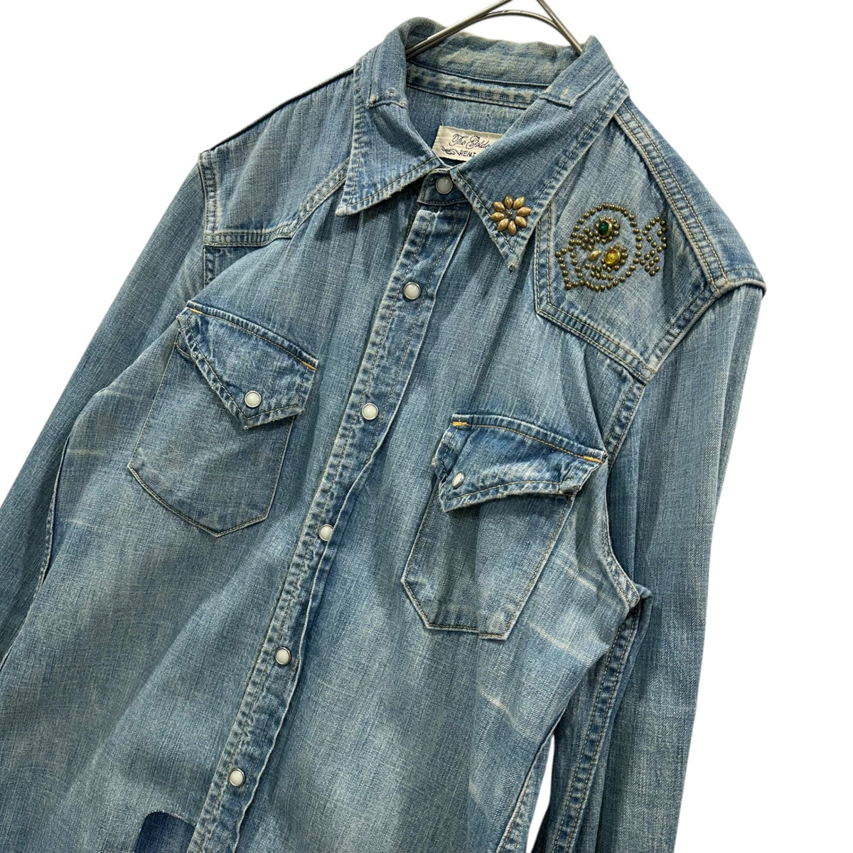 REMI RELIEF(レミレリーフ) Studded western denim shirt スタッズ ウエスタン デニム シャツ M ライトインディゴ