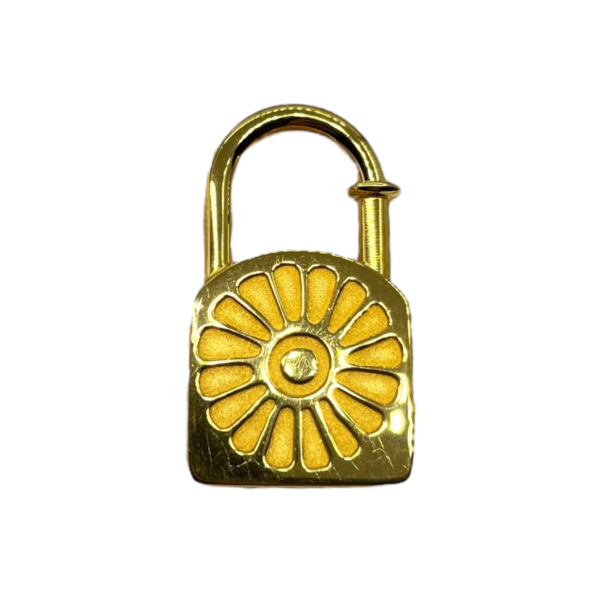 HERMES(エルメス) 1994年限定 sunflower cadena charm ヒマワリ 向日葵 カデナ チャーム 年間テーマ 「le Soleil」 太陽 ゴールド 箱付 ペンダントトップにも