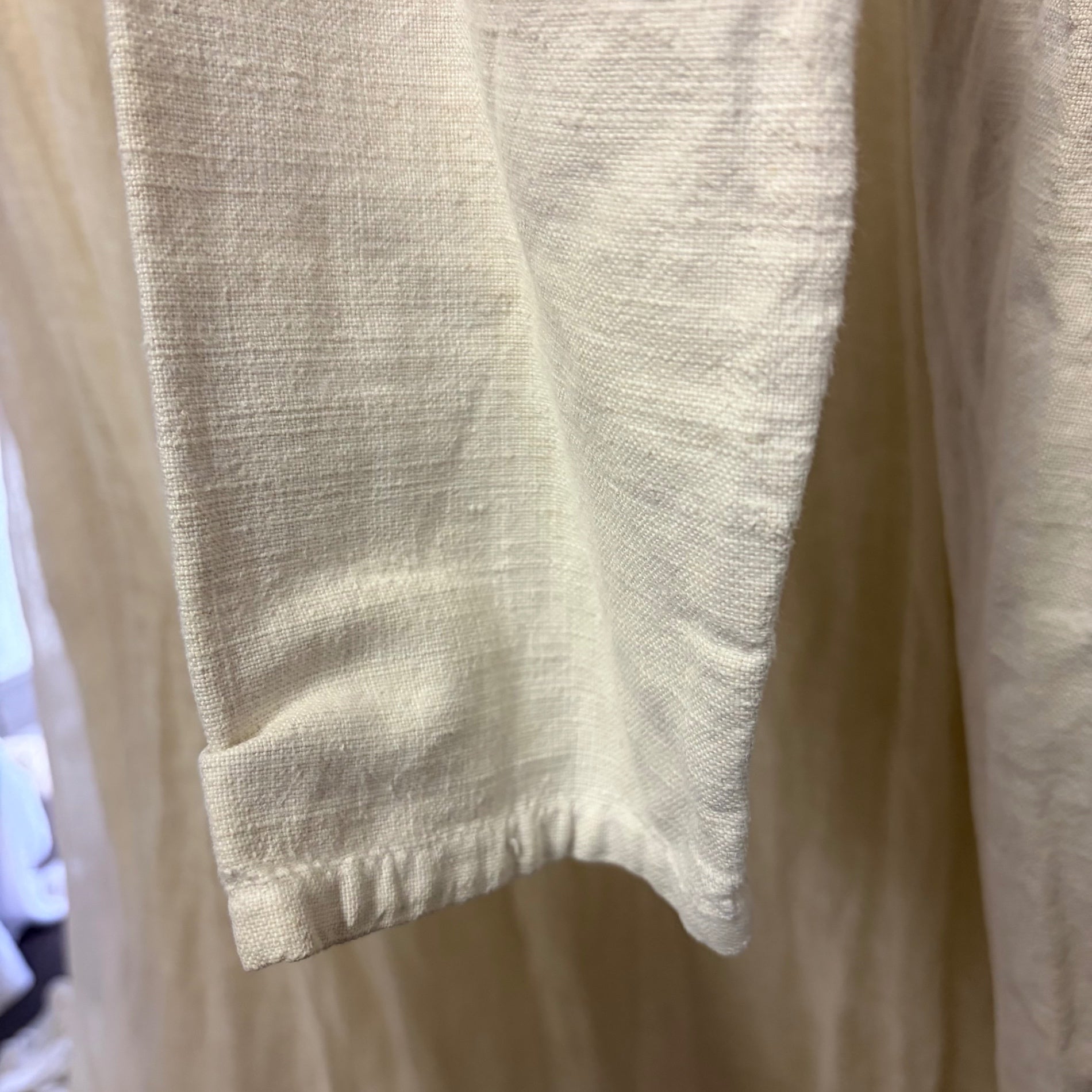 Euro antique(ヨーロッパアンティーク) 20's~ 「M C」 name stich frenchcotton onepiece ネーム刺繍入りフレンチリネンワンピース 表記無し(Lサイズ程度) ベージュ