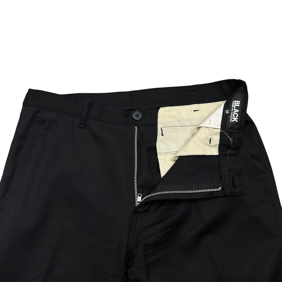 BLACK COMME des GARCONS(ブラックコムデギャルソン) 2010SS Wool gabardine cropped trousers ウールギャバジン クロップド スラックス 1E-P001 M ブラック AD2009 パンツ