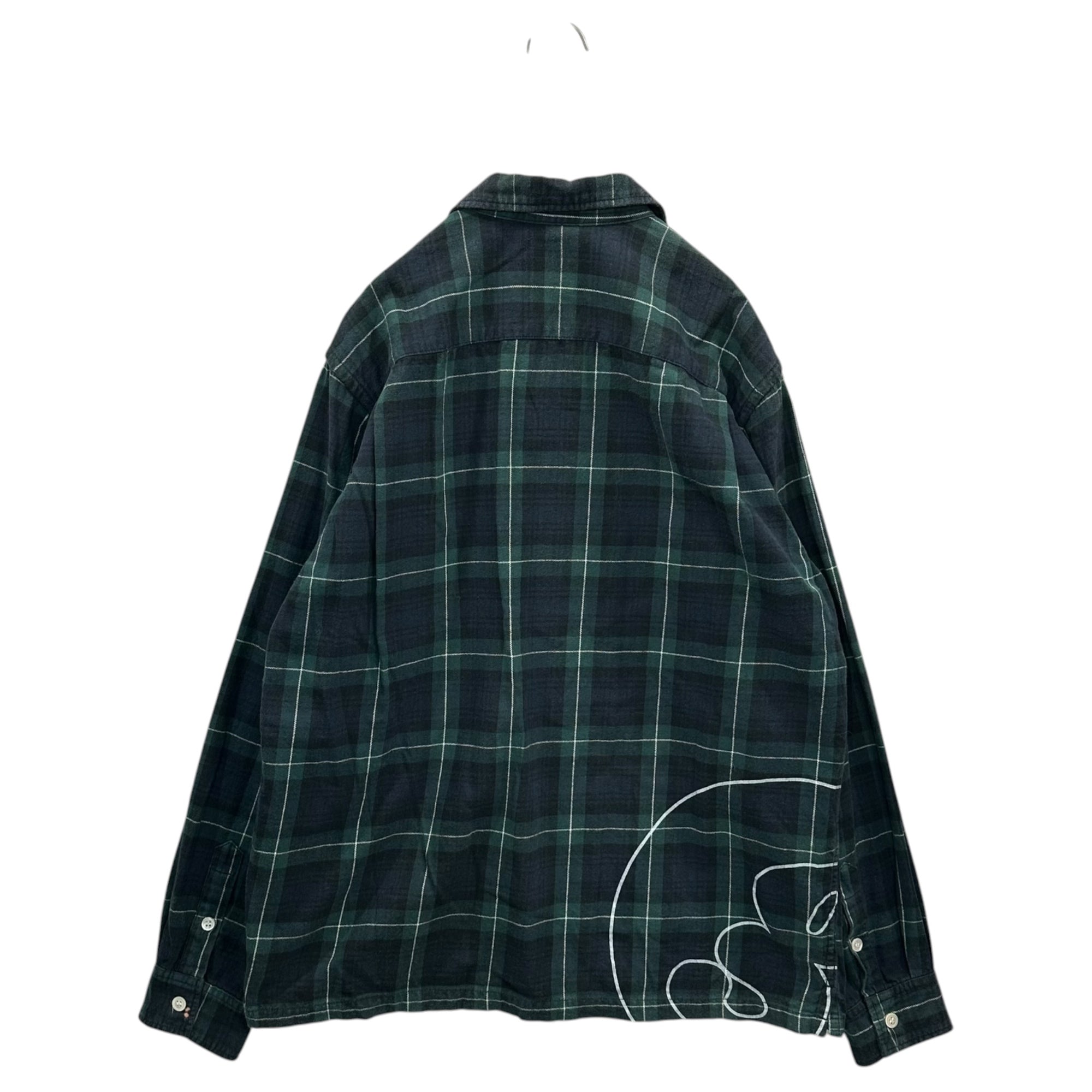 GOODENOUGH(グッドイナフ) 00's Glam G Tartan Check Long-Sleeve Shirt グラムG タータンチェック 長袖 シャツ M ダークグリーン×ダークネイビー