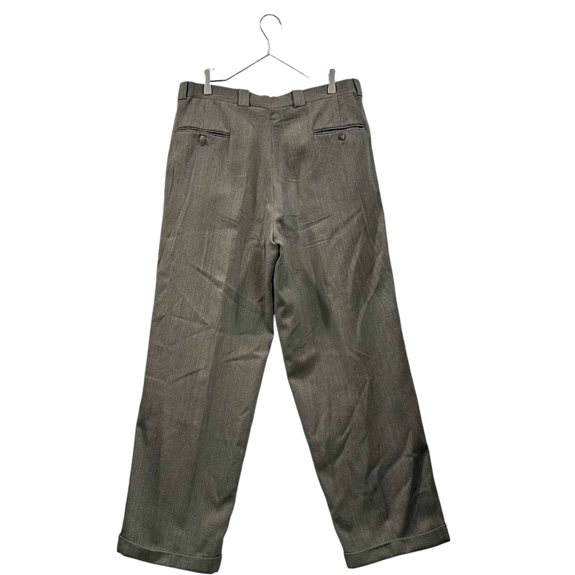 GIVENCHY(ジバンシィ) Made In USA 1-tuck wide slacks pants MONSIER 90's USA製 1タック ワイド スラックス パンツ  36R カーキ