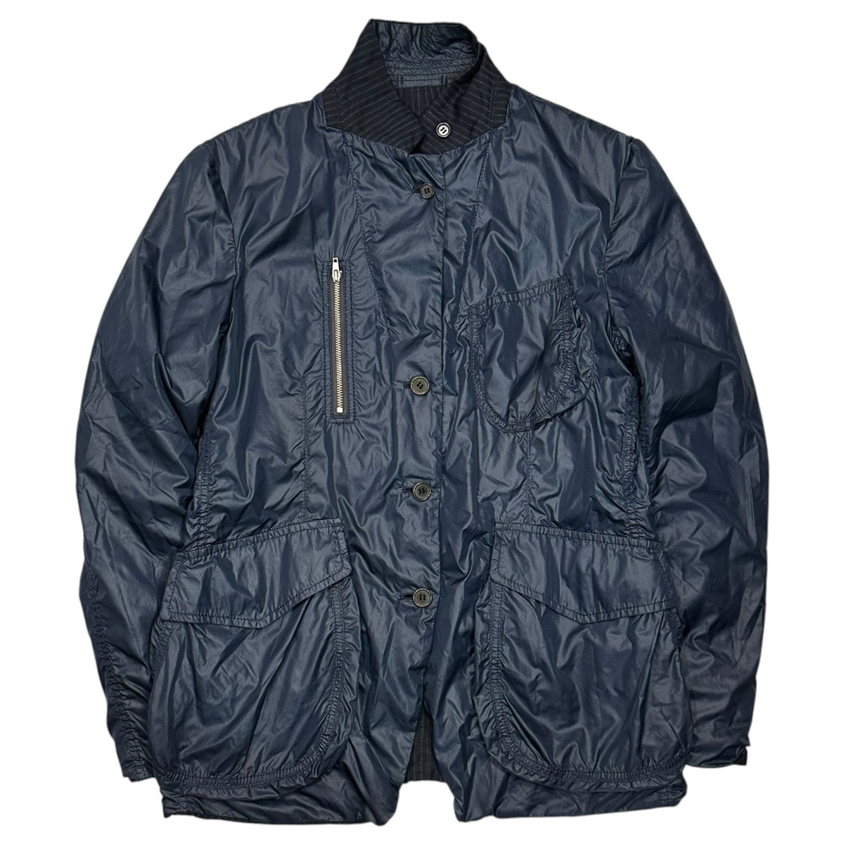 COMME des GARCONS HOMME(コムデギャルソンオム) 2009AW Reversible Wool Nylon Jacket ナイロン ウール リバーシブル ジャケット HD-J011 M ダークネイビー×ネイビー AD2009 テーラード