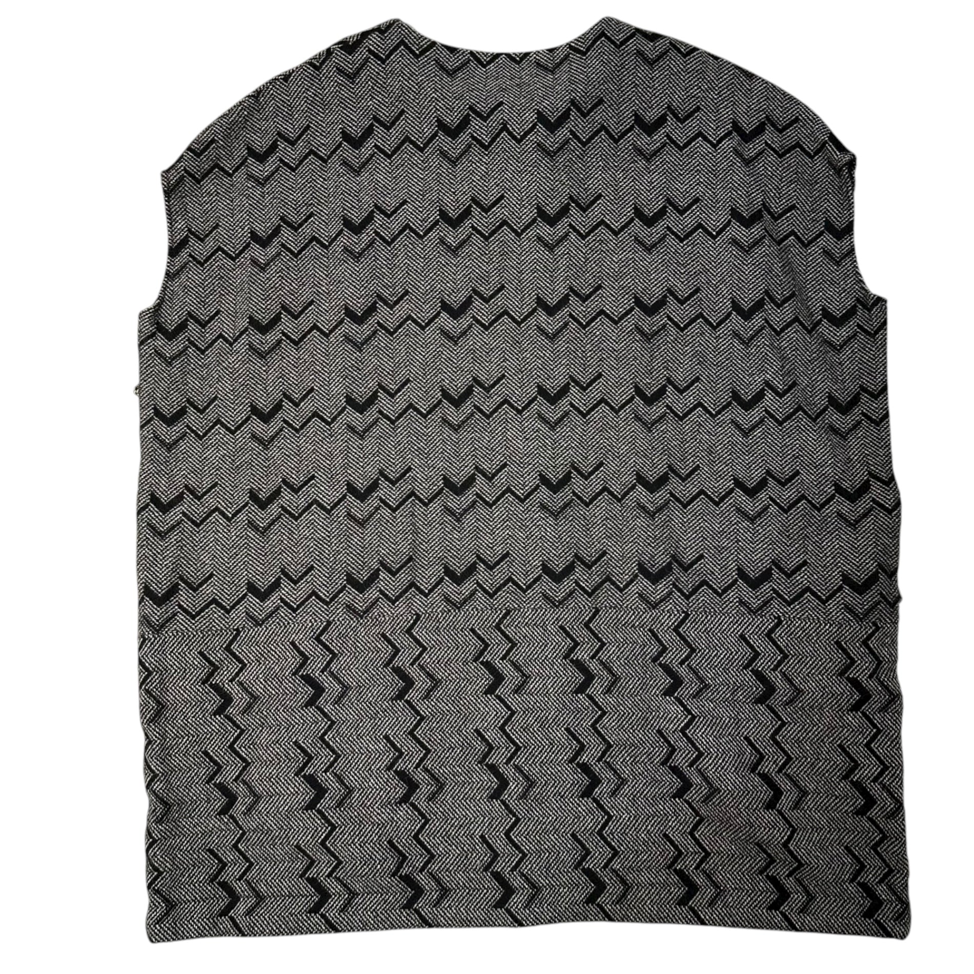 Dulcamara(ドゥルカマラ) Front Pocket Wool Sleeveless Top フロントポケット ウール ノースリーブ トップ FREE グレー×ブラック