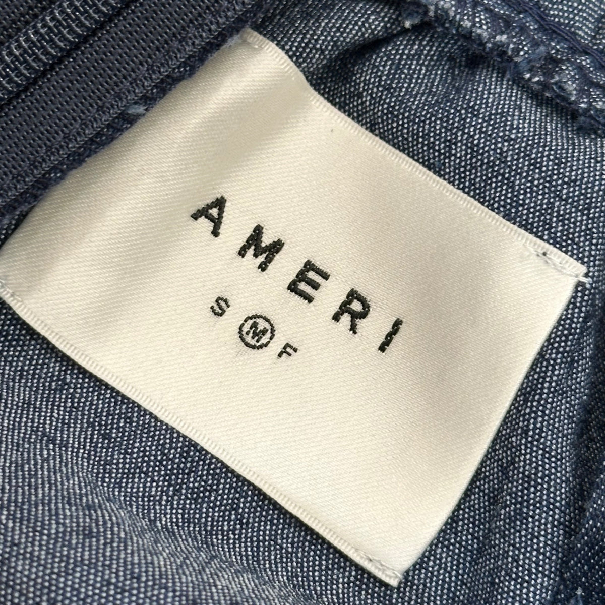 AMRI(アメリ) SHIRRING COLLAR DENIM DRESS シャーリング カラー  デニム ワンピース 02210560180 M インディゴ 長袖