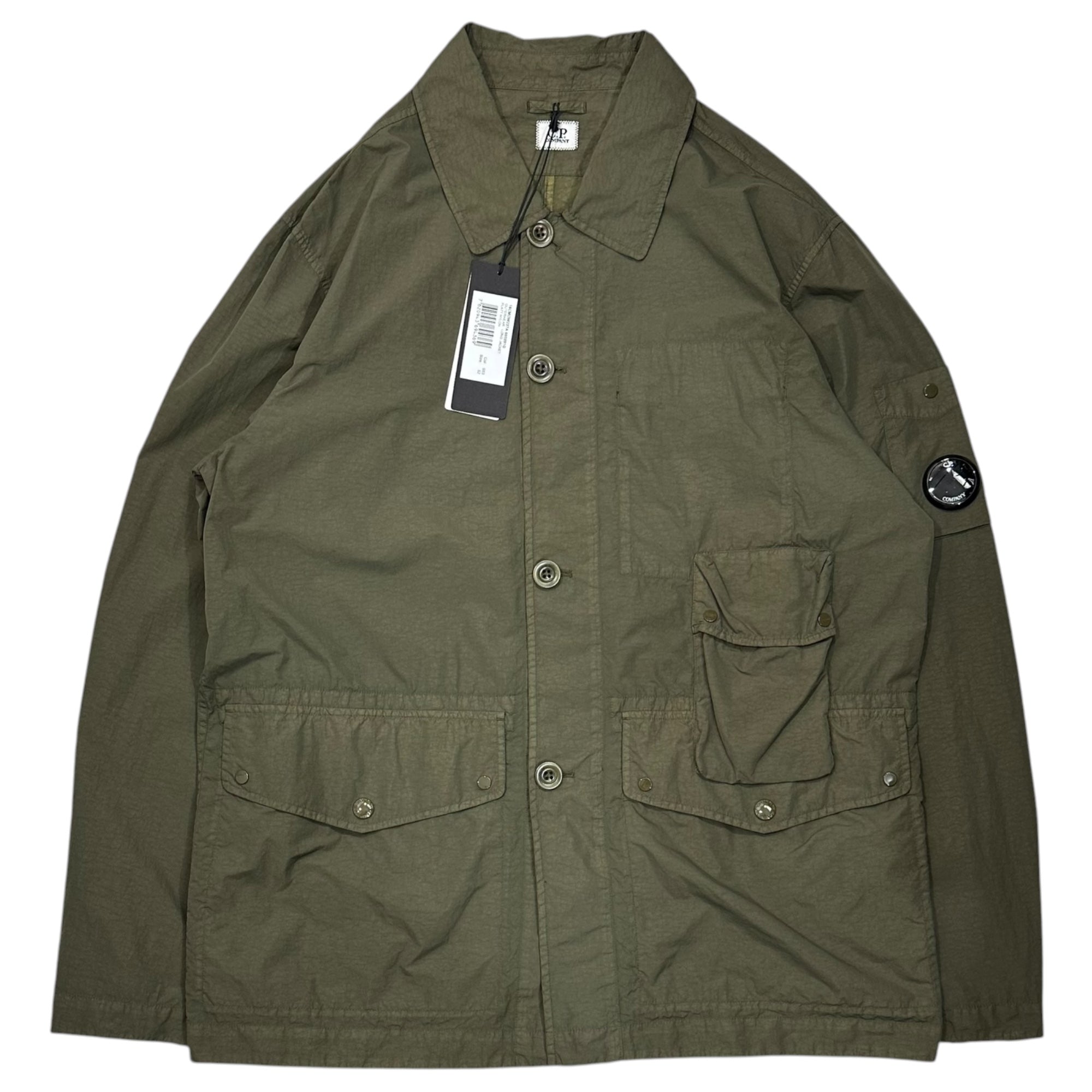 C.P.COMPANY(シーピーカンパニー) 2024SS Flatt Nylon Chore Jacket フラット ナイロン チョア ジャケット 16CMOW237A 005991G 52 カーキ Garment Dye ガーメントダイ