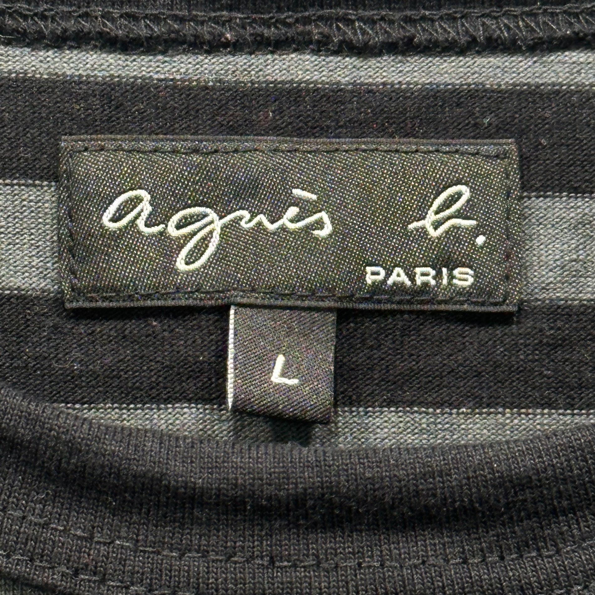 V.A. Fragment × agnes b.(フラグメント × アニエスベー) Border Crew Neck L/S T-Shirt ボーダー クルーネック 長袖 Tシャツ ロンT EDA1J008 H24 L グレー×ブラック