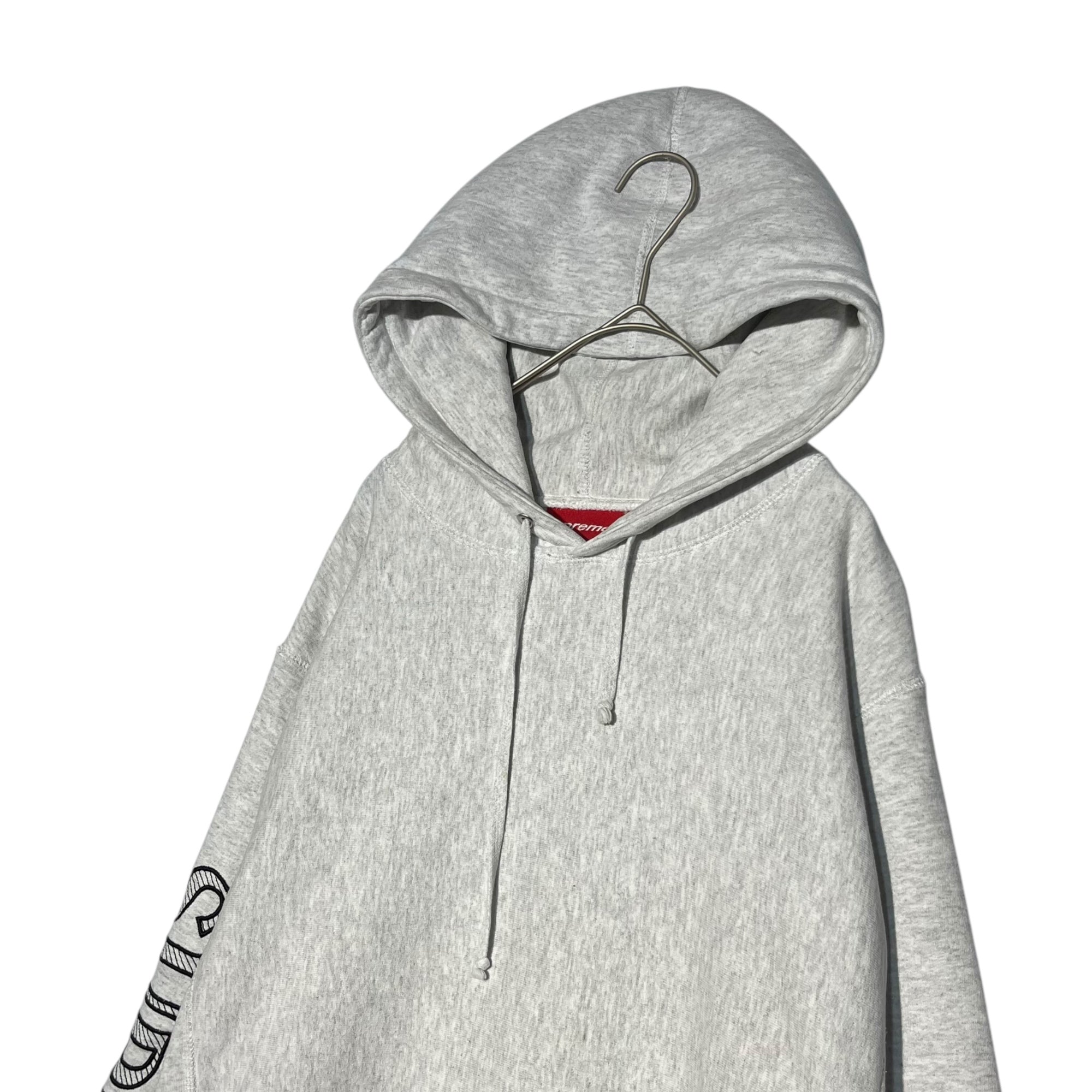 SUPREME(シュプリーム) 18SS Sleeve Embroidery Hooded 袖 ロゴ 刺繍 プルオーバー パーカー M ライトグレー