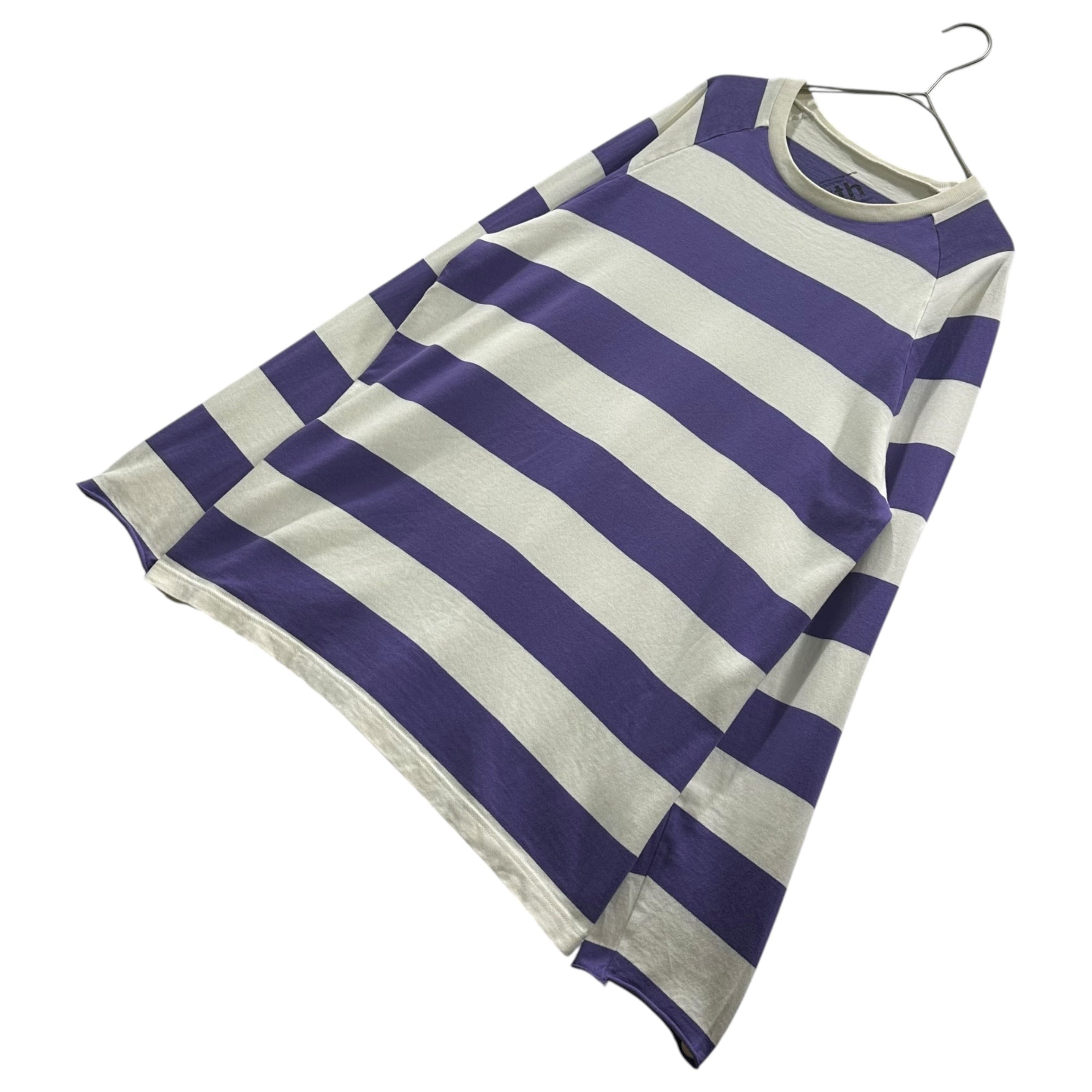 ELECTRIC COTTAGE(エレクトリックコテージ) 2002AW Striped L/S T-shirt ボーダー 長袖 Tシャツ M パープル×ホワイト 00's カットソー