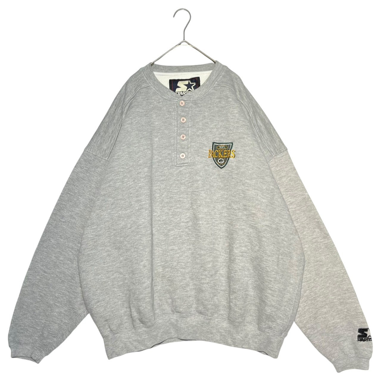 STARTER(スターター) 90's NFL PACKERS henry neck sweatshirt ヘンリーネックスウェット 90年代 XL グレー