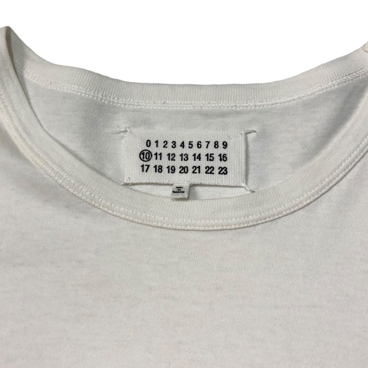 MAISON MARTIN MARGIELA(メゾンマルタンマルジェラ) 12SS Calendar tag back print T-shirt カレンダータグ バックプリント Tシャツ S30GC9996 SIZE S ホワイト 4つタグ位置に小穴有