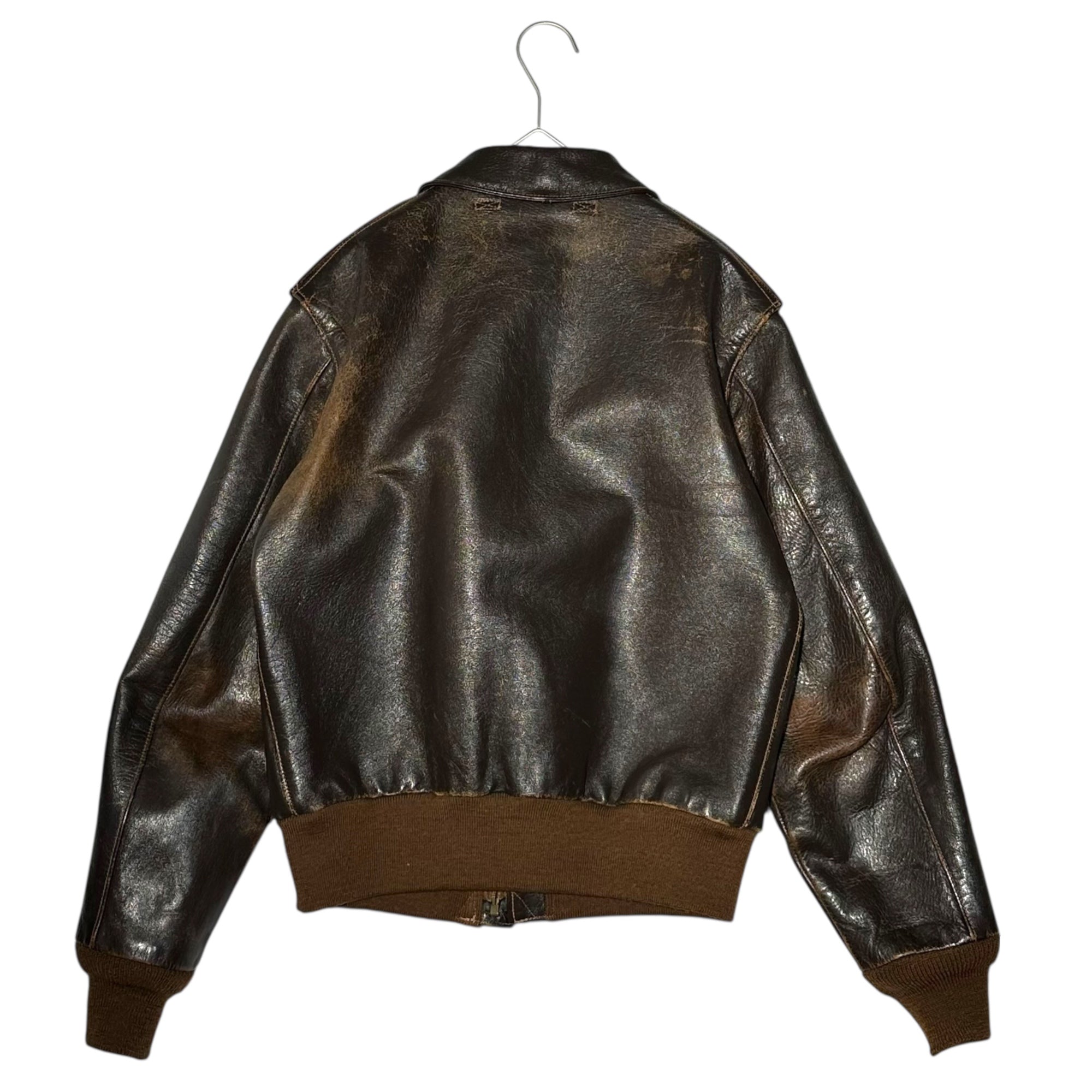 THE REAL McCOY'S(ザリアルマッコイズ) A-2 Leather Flight Jacket レザー フライト ジャケット 30-1415 34(XS程度) ブラウン CONMAR ZIP