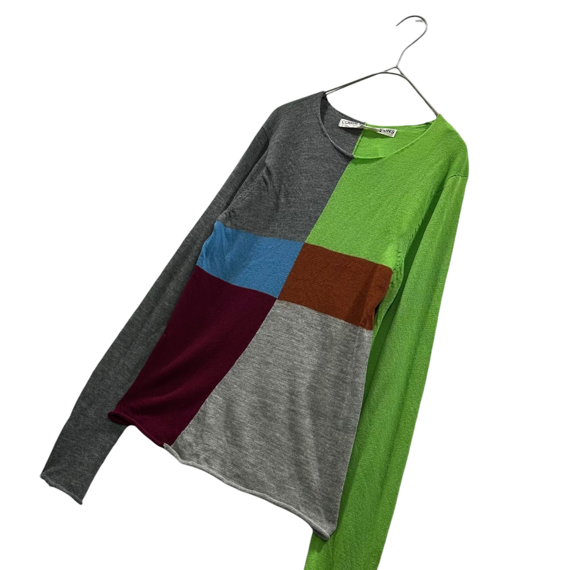 COMME des GARCONS(コムデギャルソン) 1996SS Nylon-Blend Wool Panel Knit ナイロン混 ウール パネル ニット GN-100060 FREE マルチカラー AD1995 90s アーカイブ