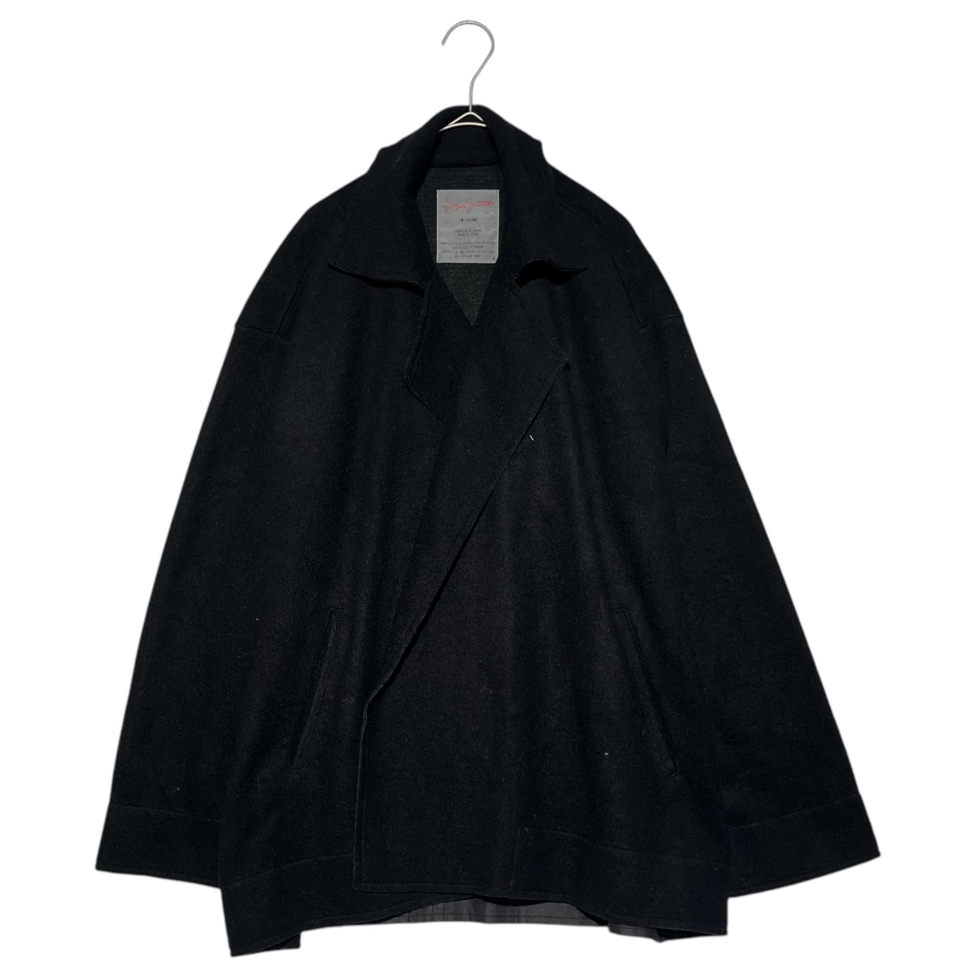 YOHJI YAMAMOTO NOIR(ヨウジヤマモトノアール) Buttonless wool cardigan ボタンレス ウール カーディガン NP-T49-661 2 ブラック