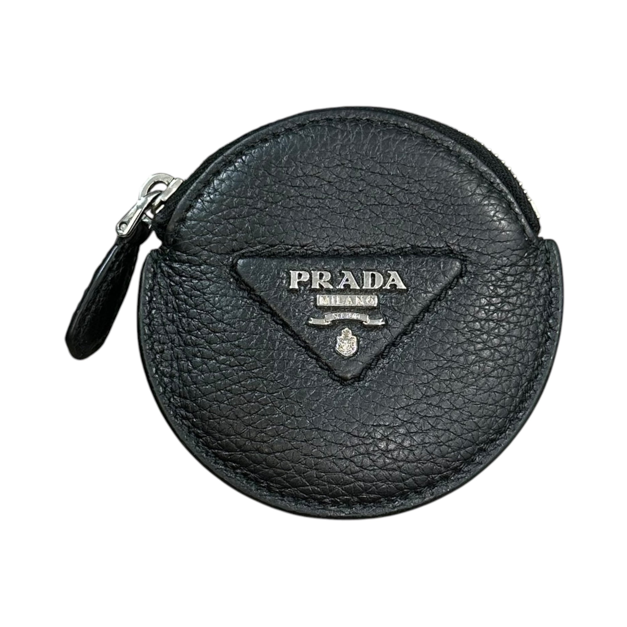 PRADA(プラダ) Vitello Daino Leather Round Coin Purse ヴィッテロダイノレザー コインケース 1MM006 ブラック 財布