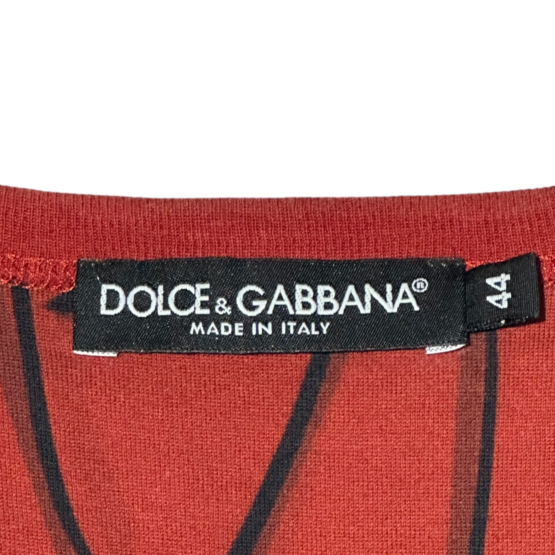 DOLCE&GABBANA(ドルチェ&ガッバーナドルガバ) Jazz Illustration All-Over Print T-Shirt ジャズ イラスト 総 プリント Tシャツ G8GX8T 44(XS) レッド