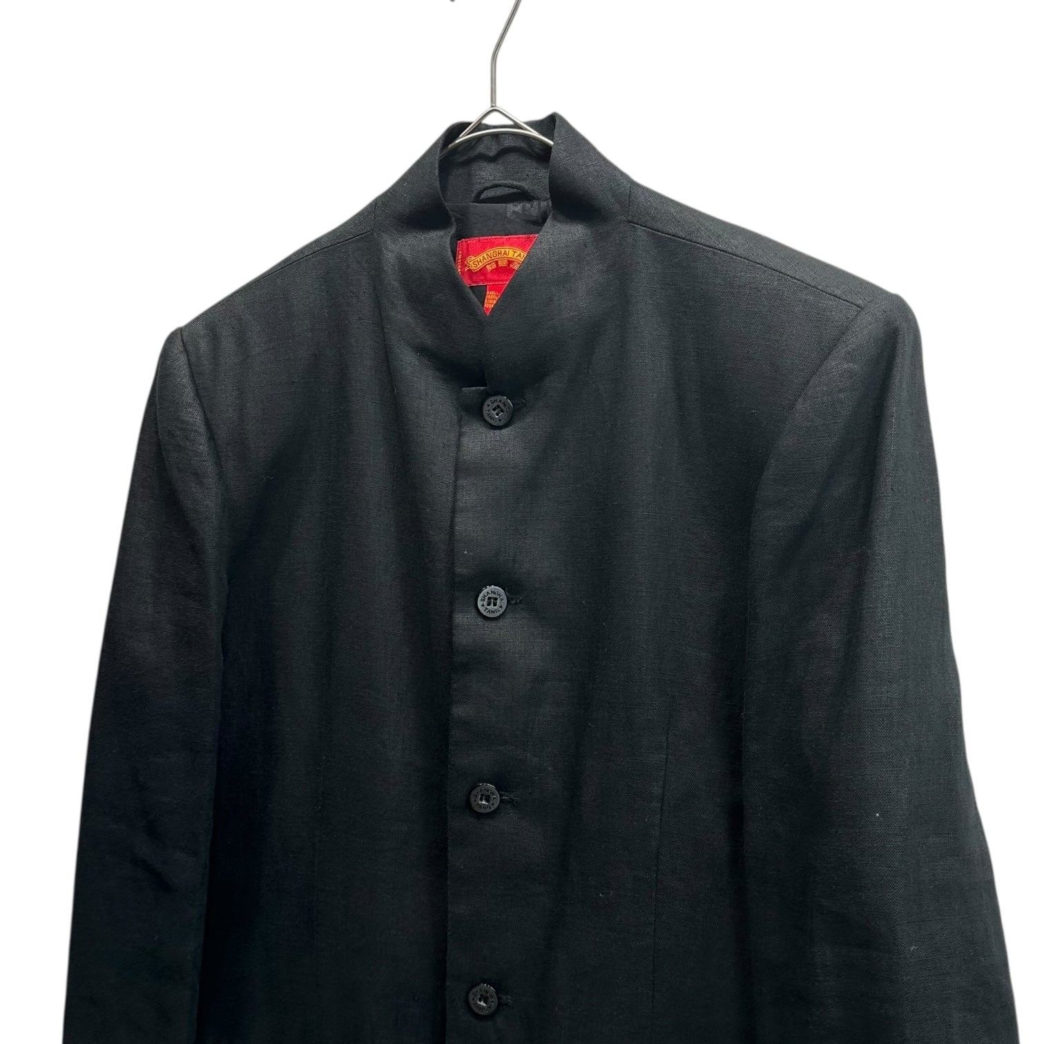 SHANGHAI TANG(シャンハイタン) All Silk Mao Collar Jacket オールシルク マオカラー ジャケット US40(L程度) ブラック