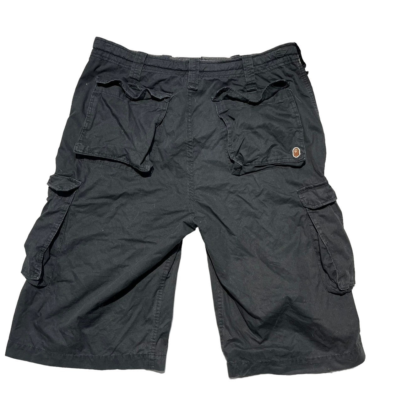 BAPE BY A BATHING APE(ベイプ バイ アベイシングエイプ) 00's One point wide cargo shorts ワンポイント ワイド カーゴ ショーツ L ブラック