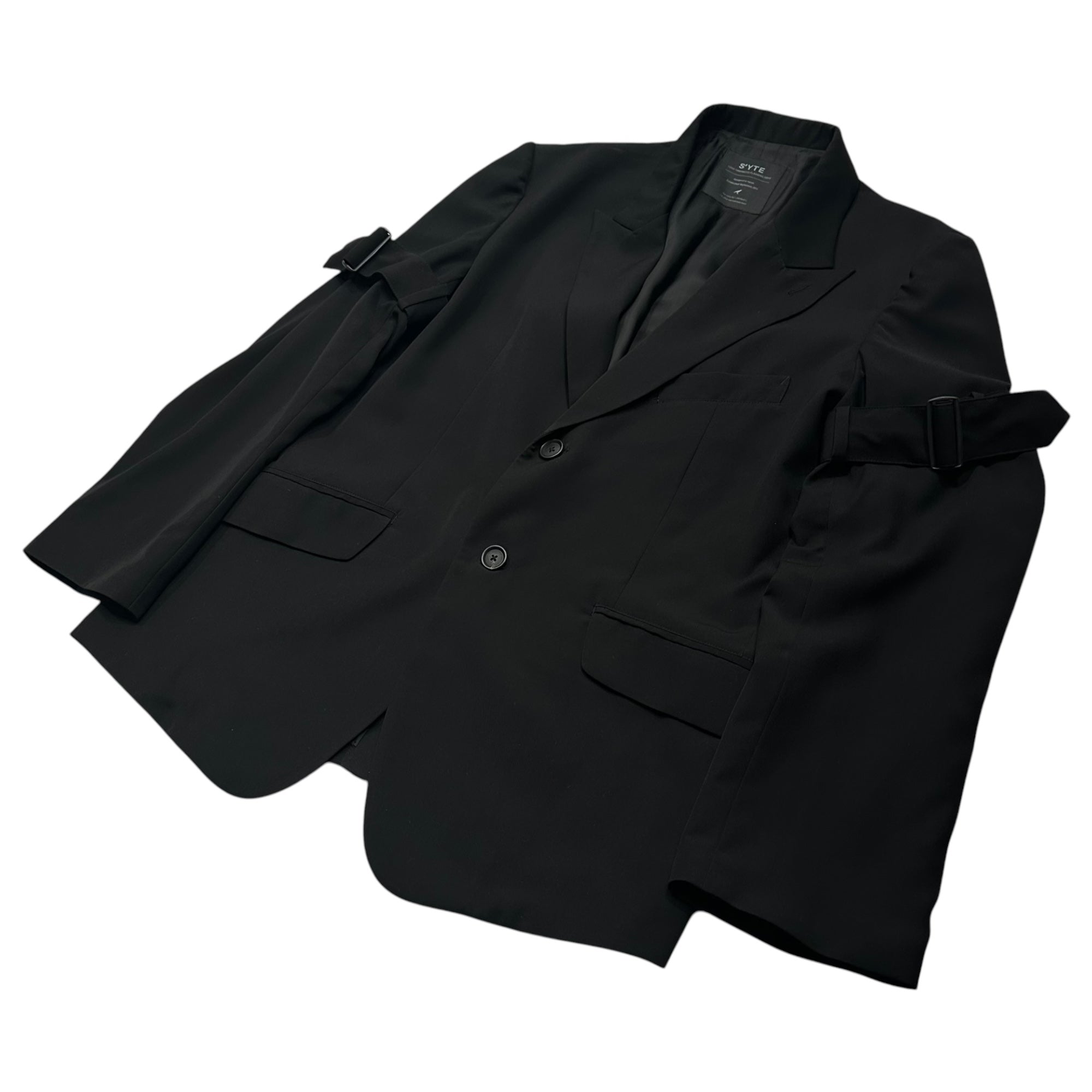 s'yte(サイト) PE/GABARDINE BELTED BANDAGE JACKET ギャバジン ベルト ボンテージ ジャケット UB-J01-901 3 ブラック ヨウジヤマモト
